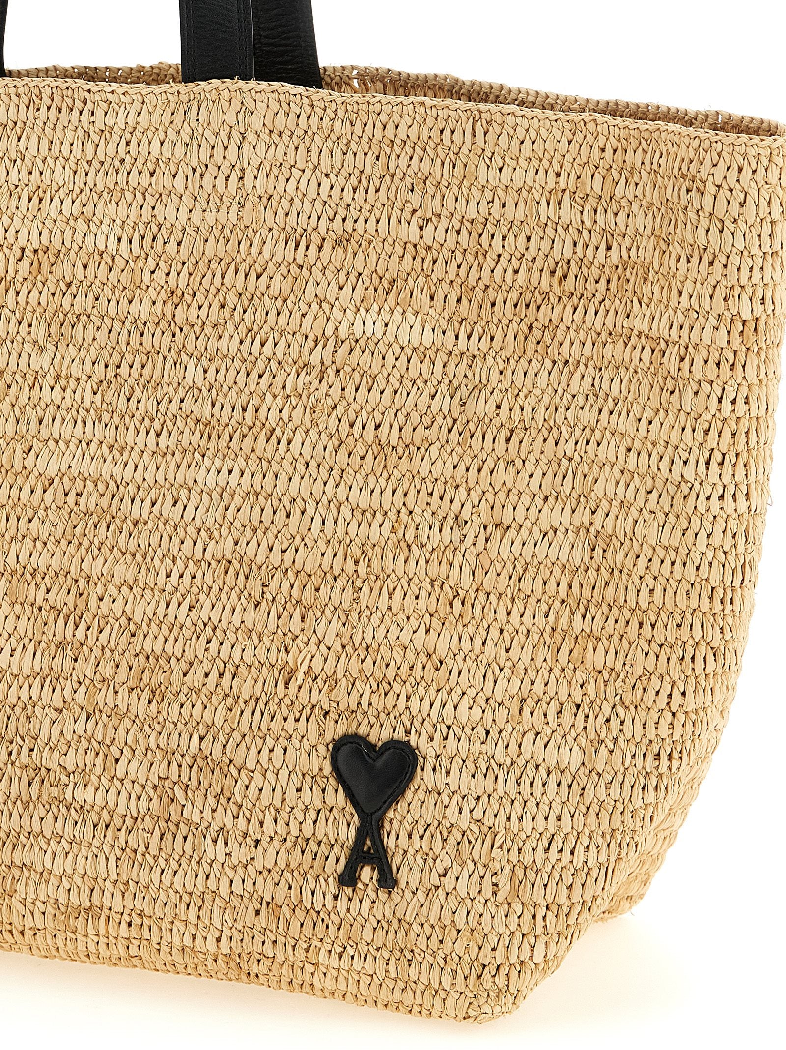 Ami Paris Beige Calfskin Tote Bag