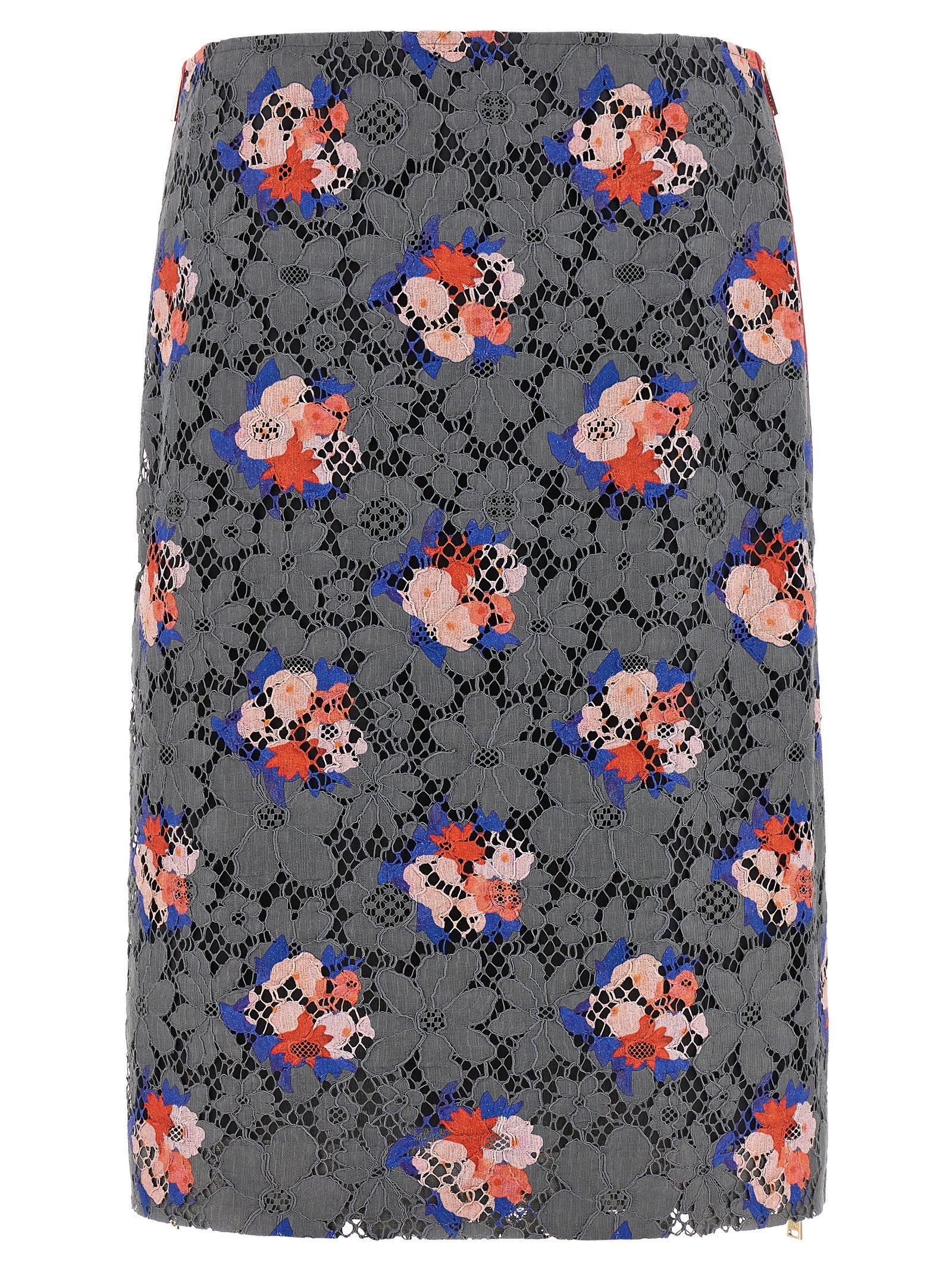 Fendi Gray Cotton Midi Skirt Fendi