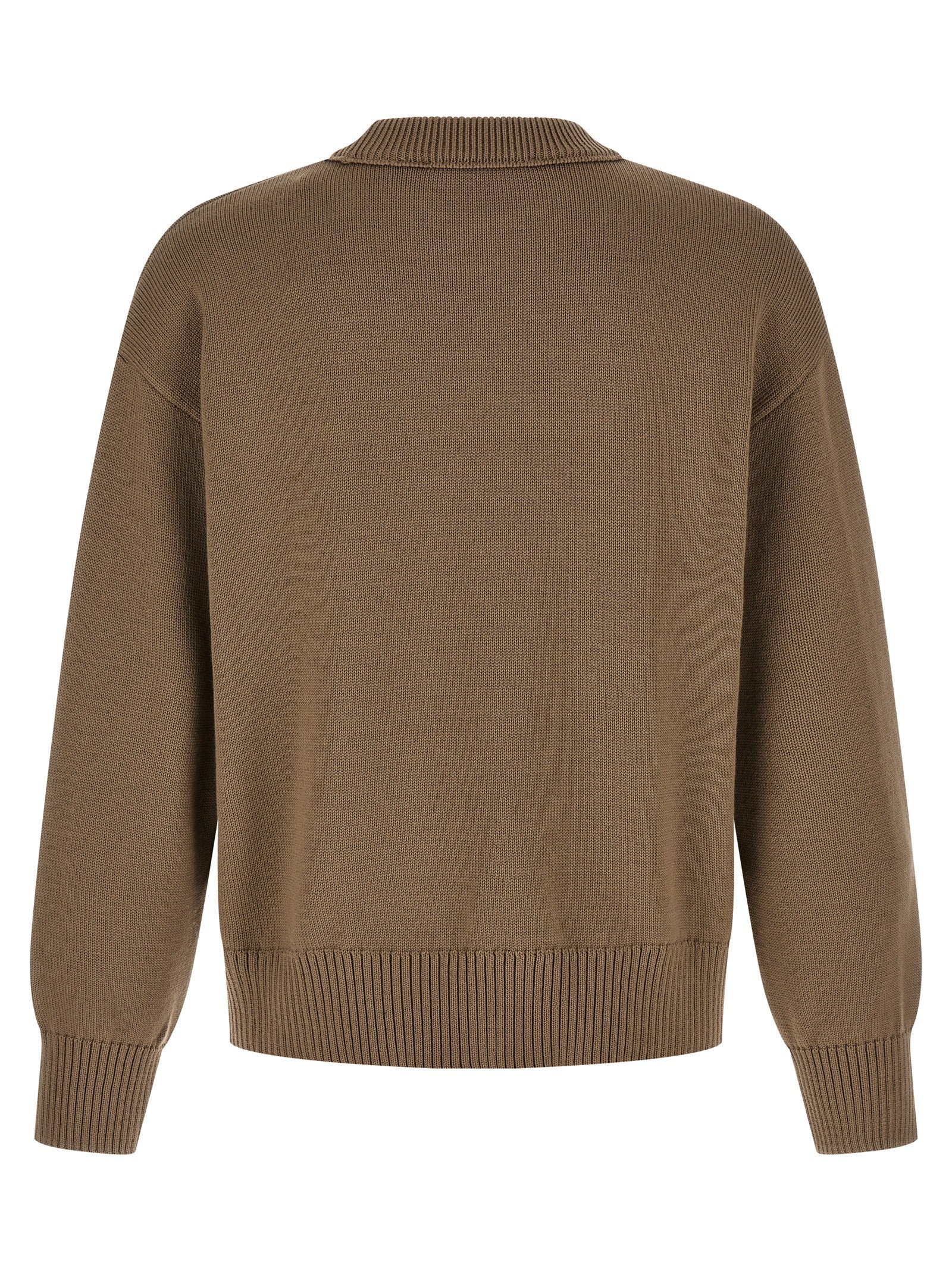 Ami Paris Beige Wool Cardigan Ami Paris