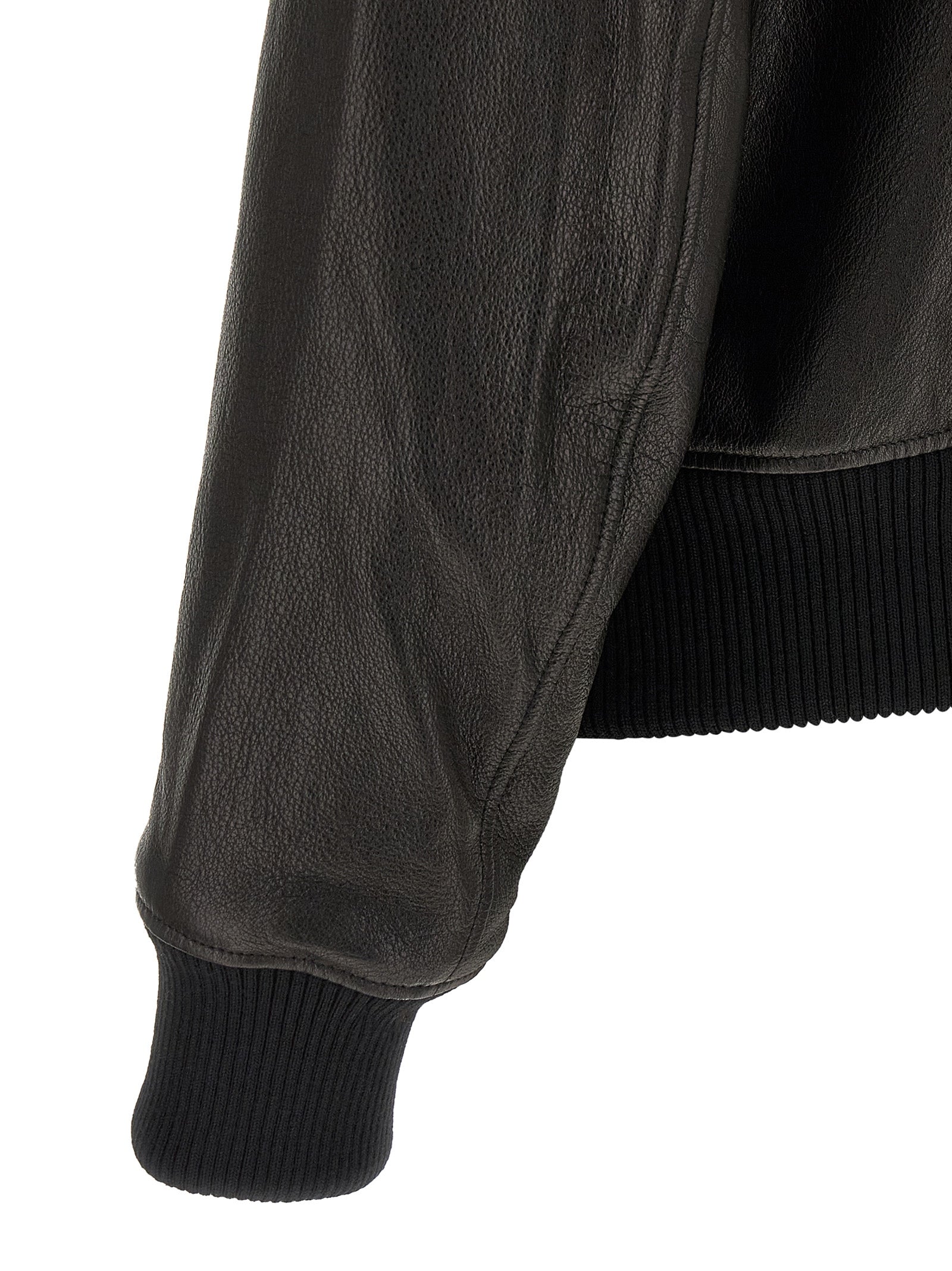 Ami Paris Black Lamb Leather Leather Jacket Ami Paris