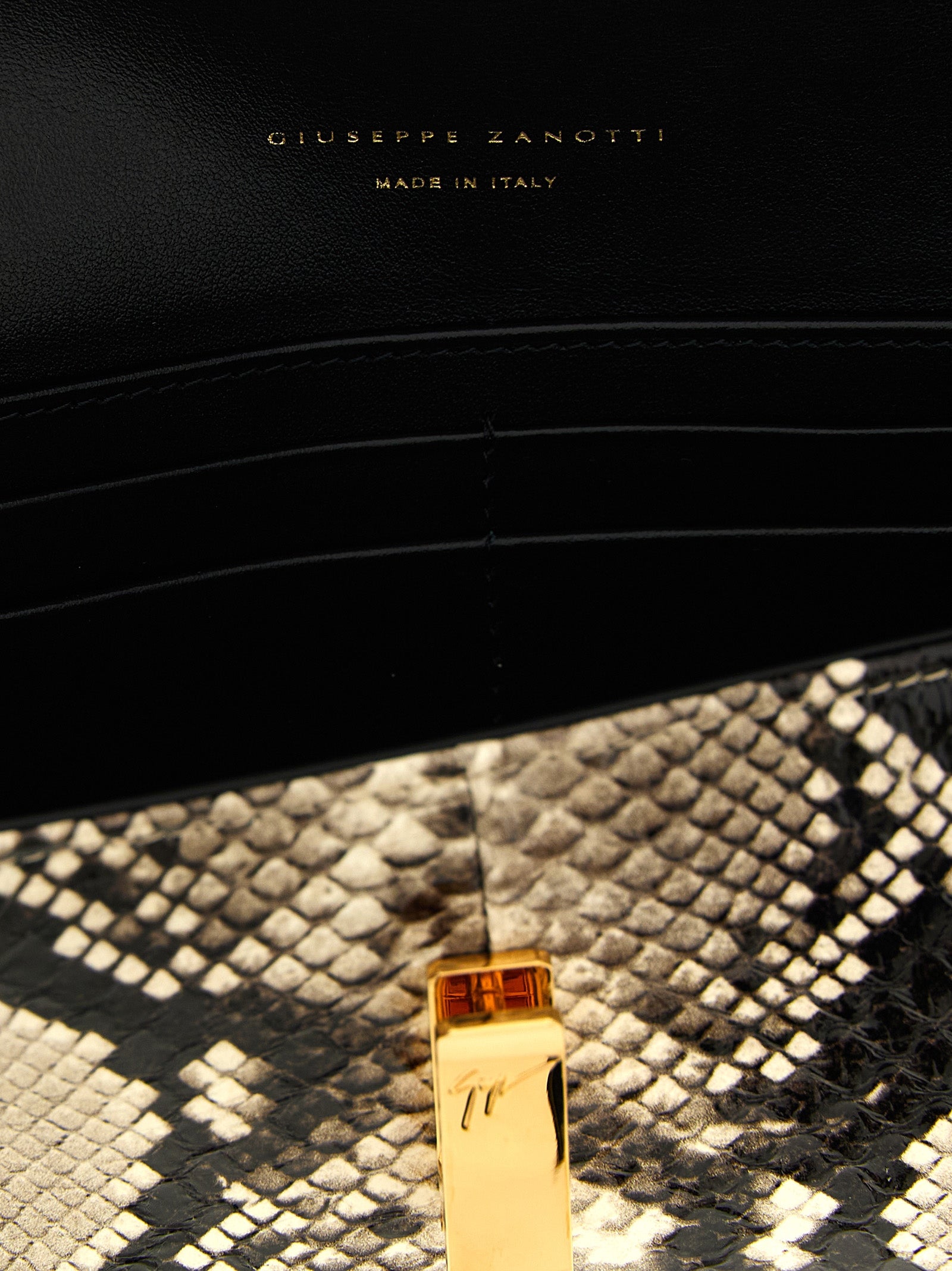Giuseppe Zanotti Multicolor Snake Skin Clutch Bag