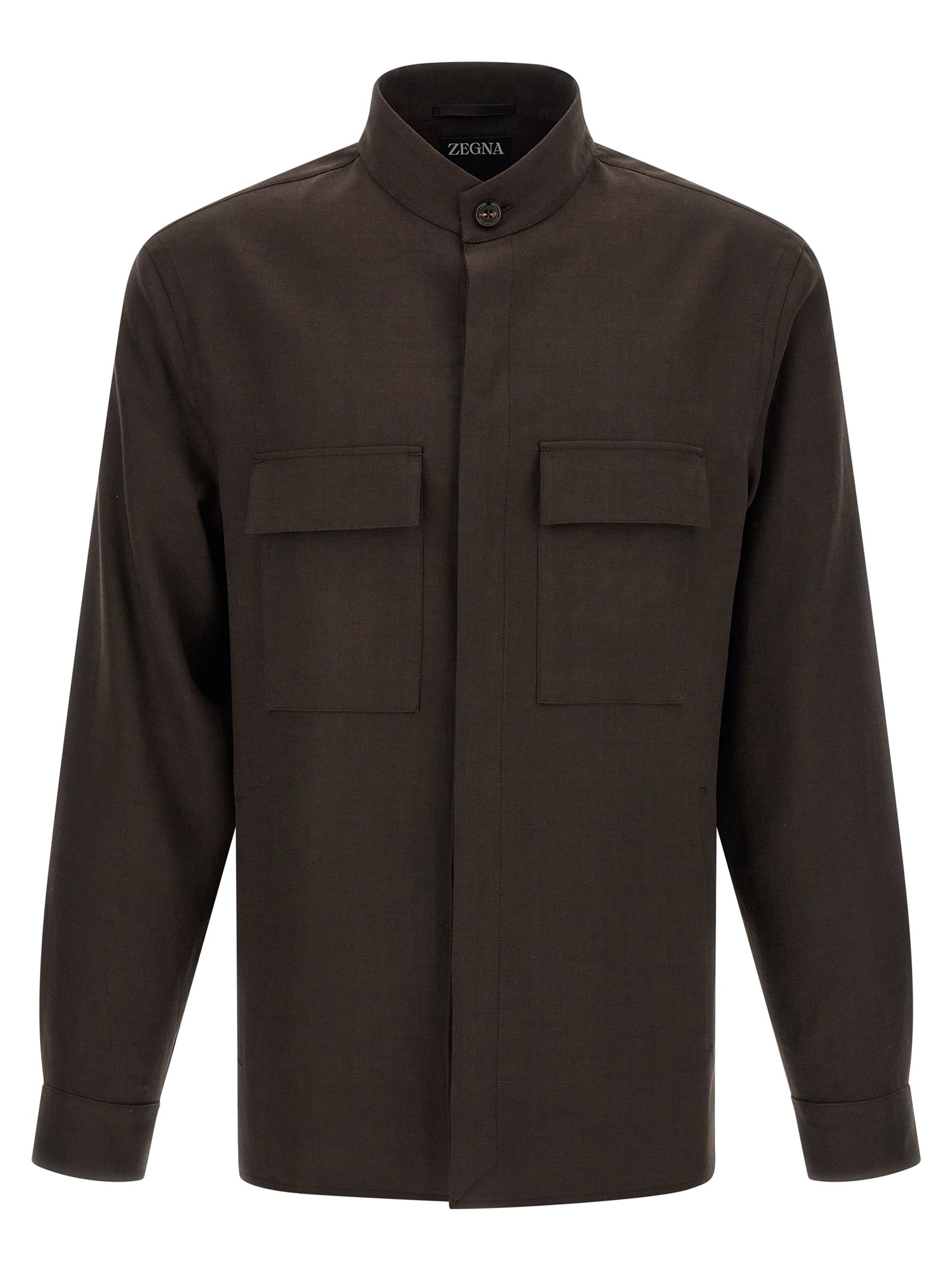 ZEGNA Brown Linen Blouse ZEGNA