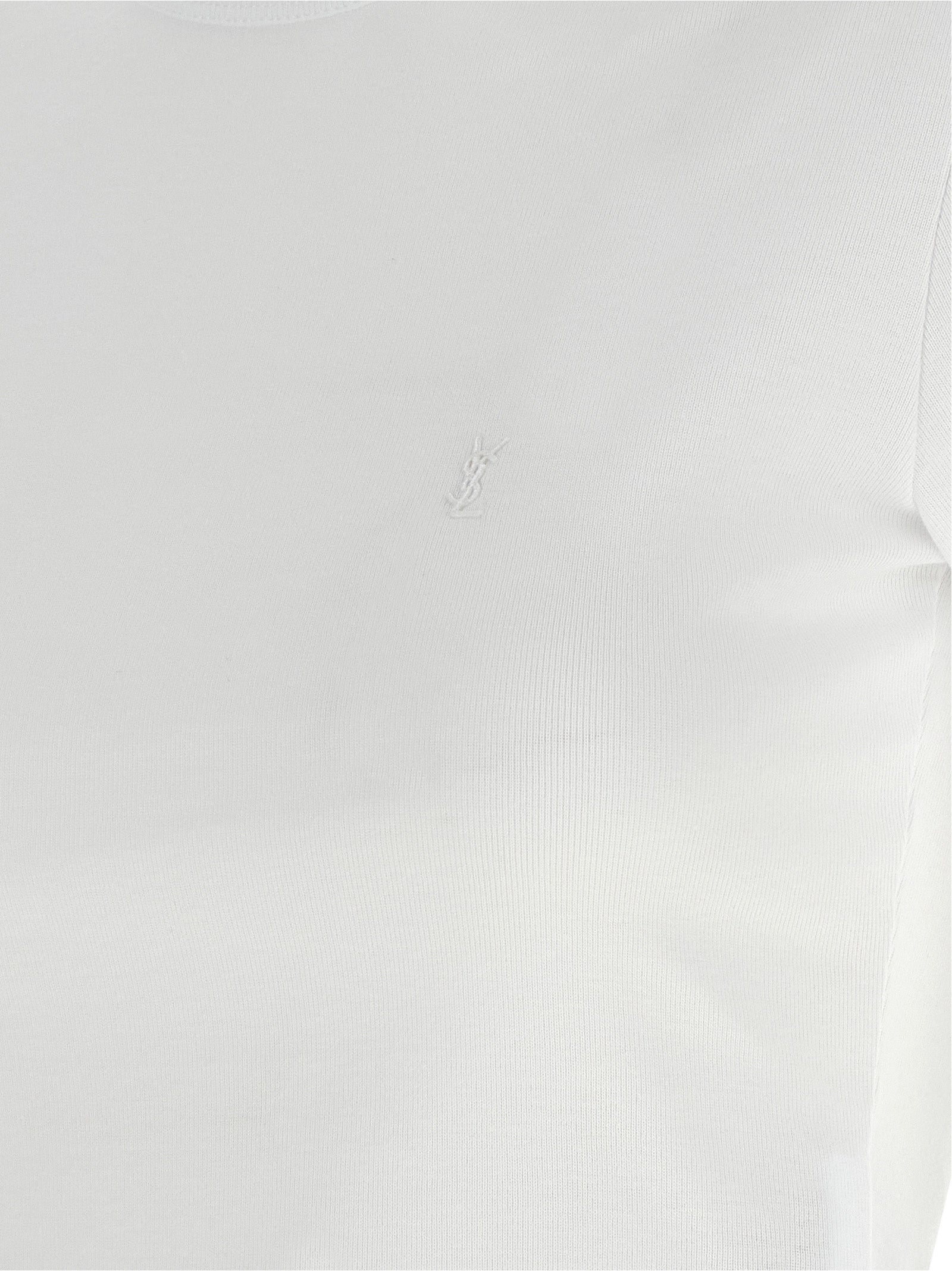 Saint Laurent White Cotton T-Shirt Saint Laurent