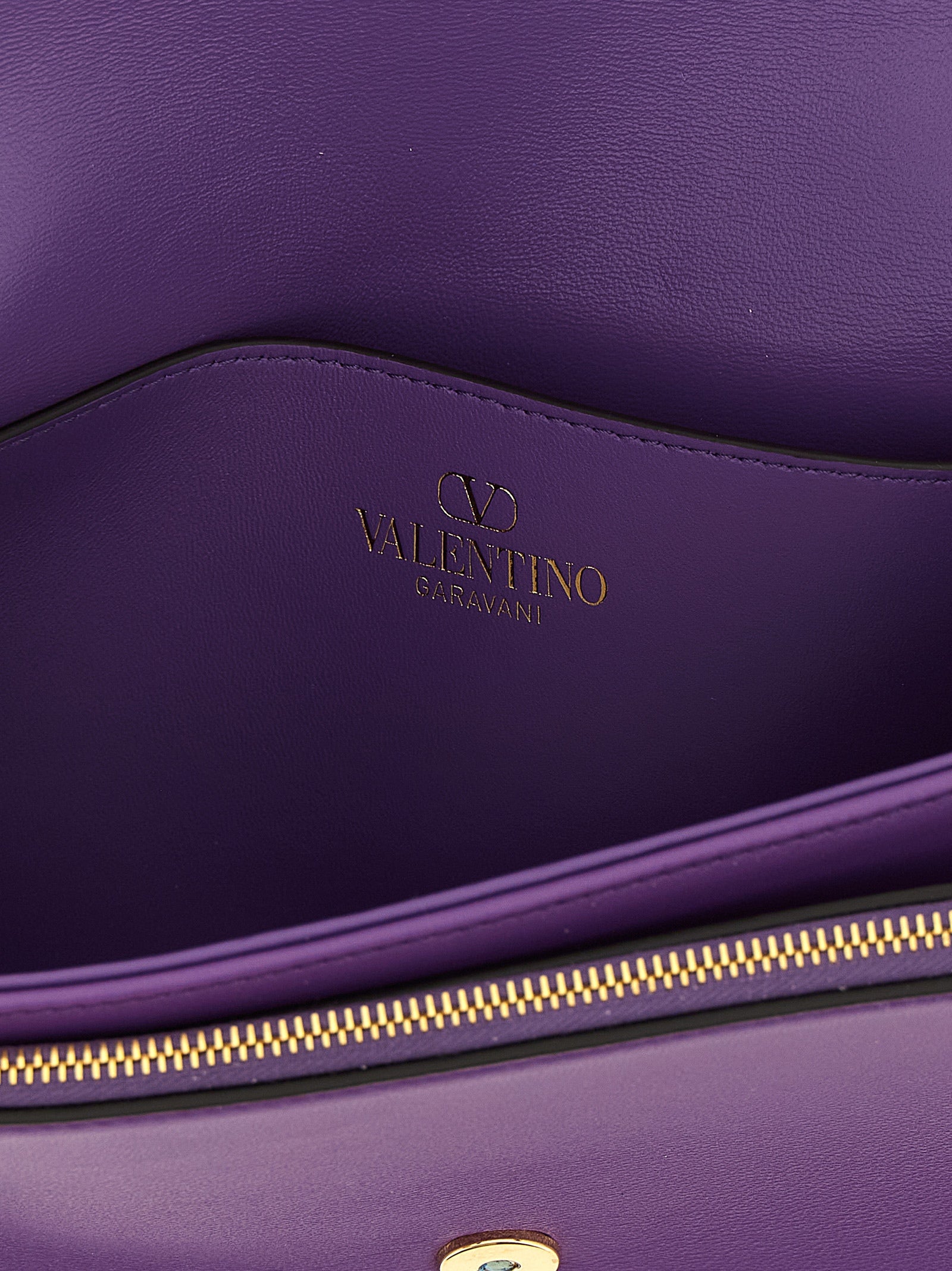 Valentino Garavani Purple Lamb Leather Shoulder Bag Valentino Garavani