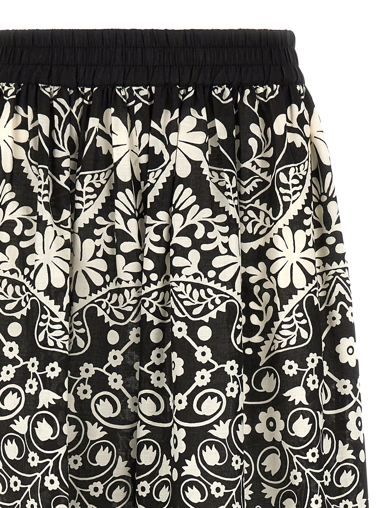 Max Mara Bicolor Cotton Flared Pants Max Mara