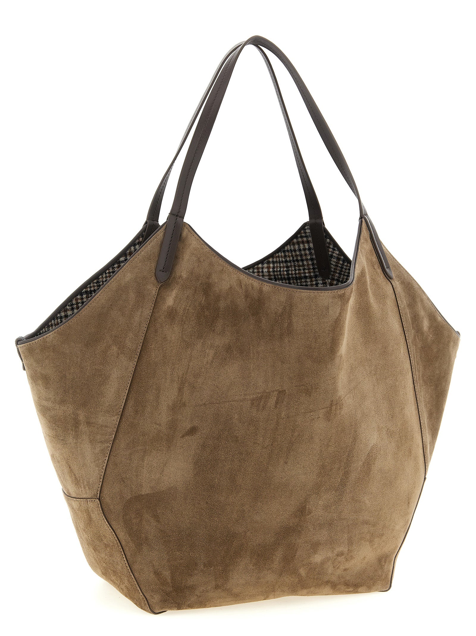 Brunello Cucinelli Brown Alpaca Leather Tote Bag Brunello Cucinelli