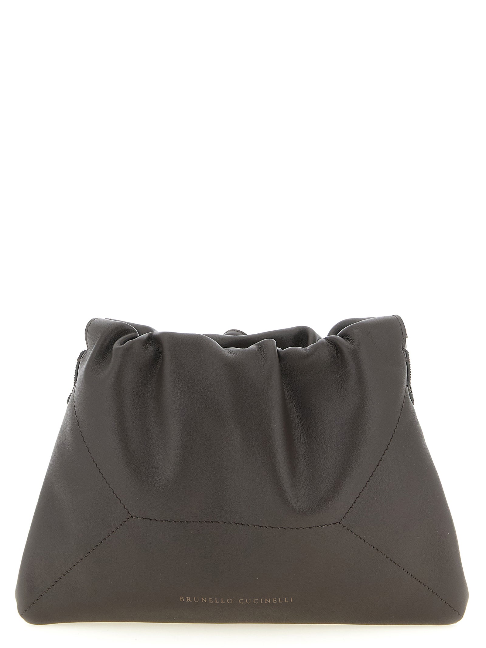 Brunello Cucinelli Brown Calfskin Clutch Bag Brunello Cucinelli
