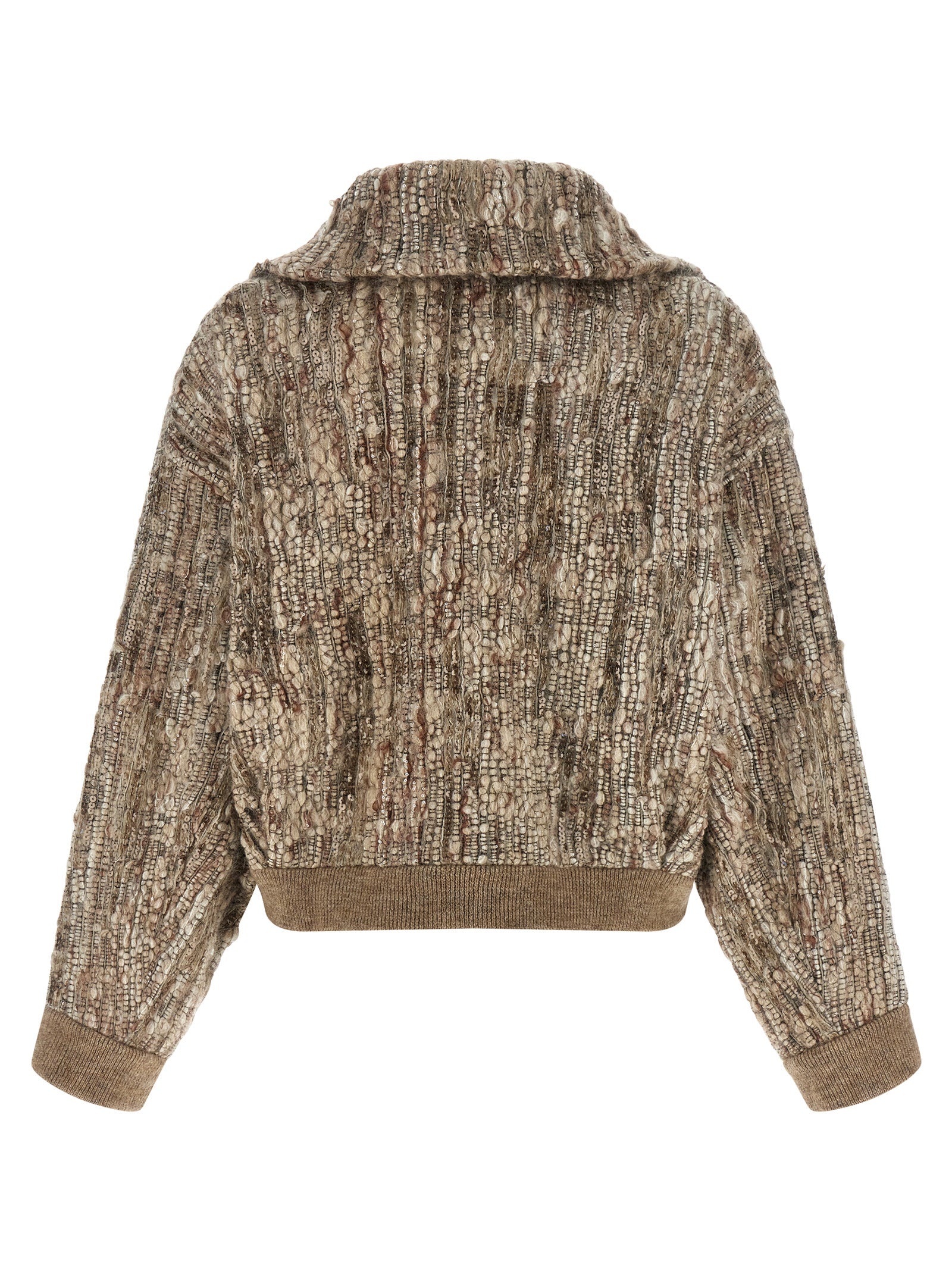 Brunello Cucinelli Beige Wool Cardigan Brunello Cucinelli