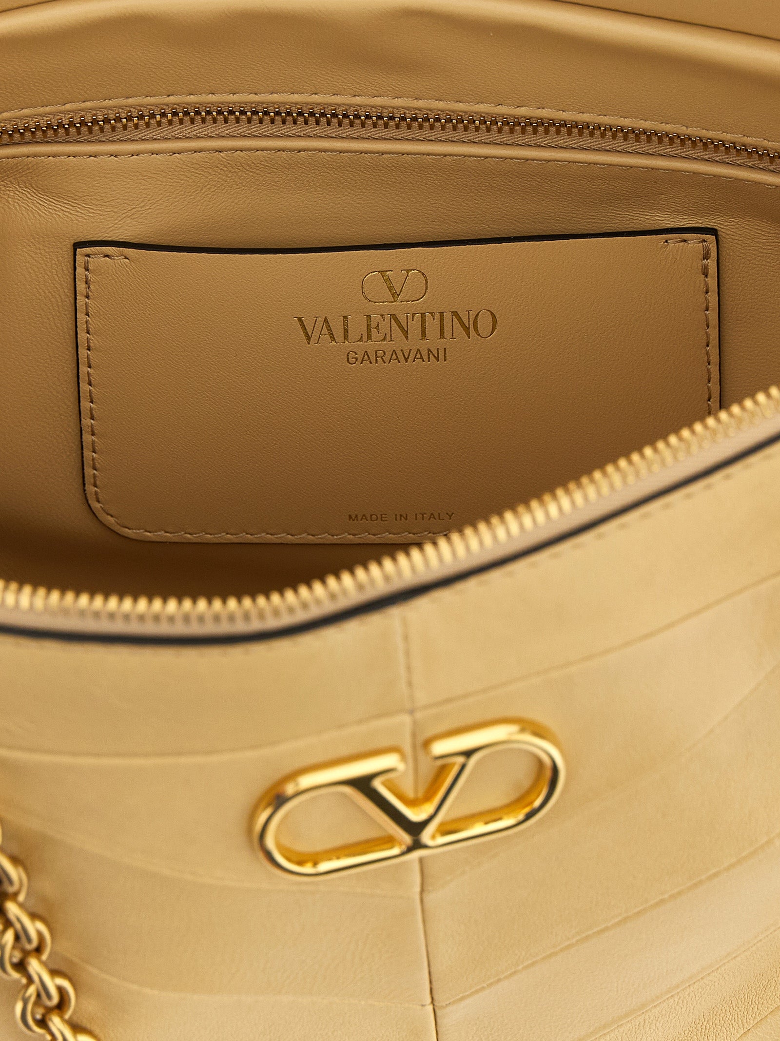 Valentino Garavani Beige Lamb Leather Shoulder Bag Valentino Garavani