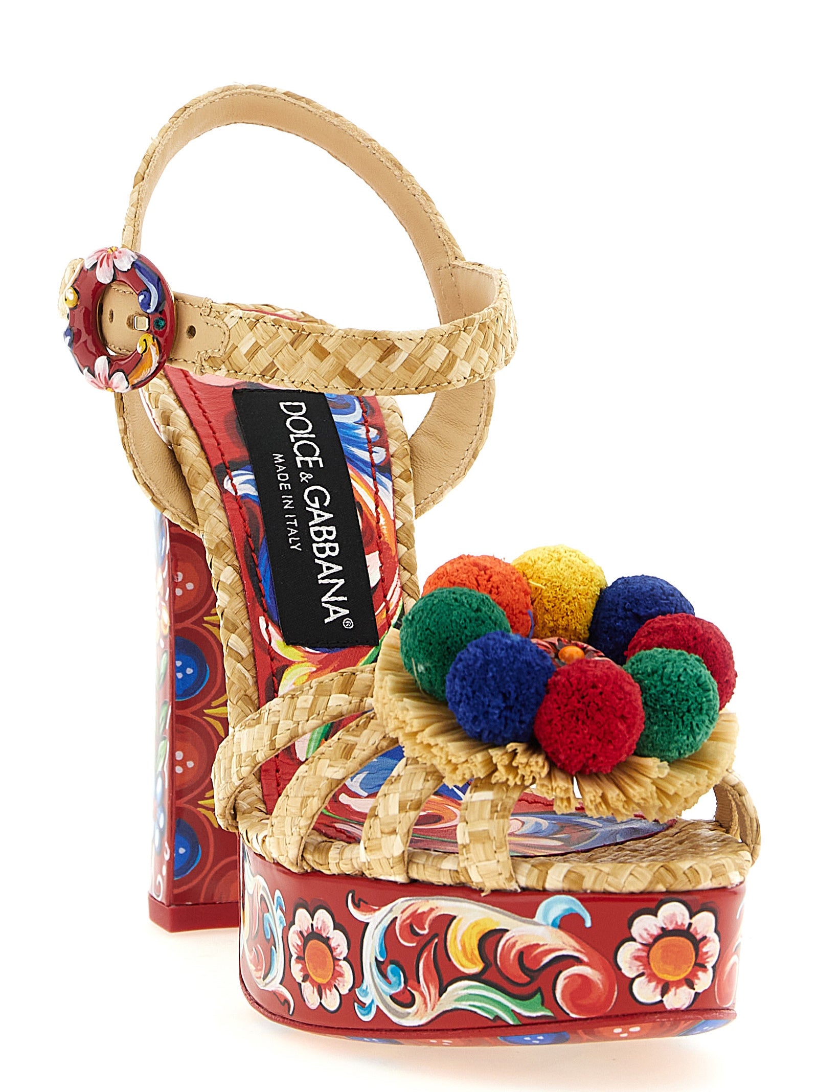 Dolce & Gabbana Multicolor Viscose Stiletto Heel Sandals Dolce & Gabbana