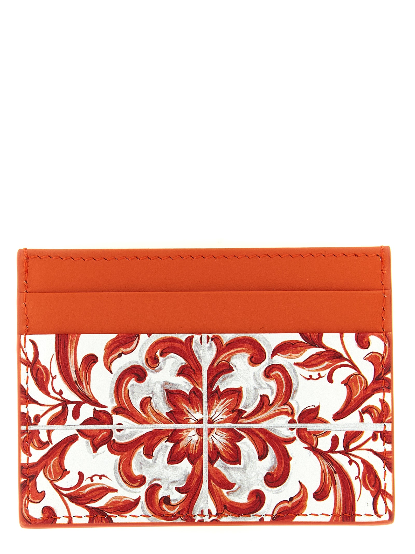 Dolce & Gabbana Orange Calfskin Cardholder Dolce & Gabbana