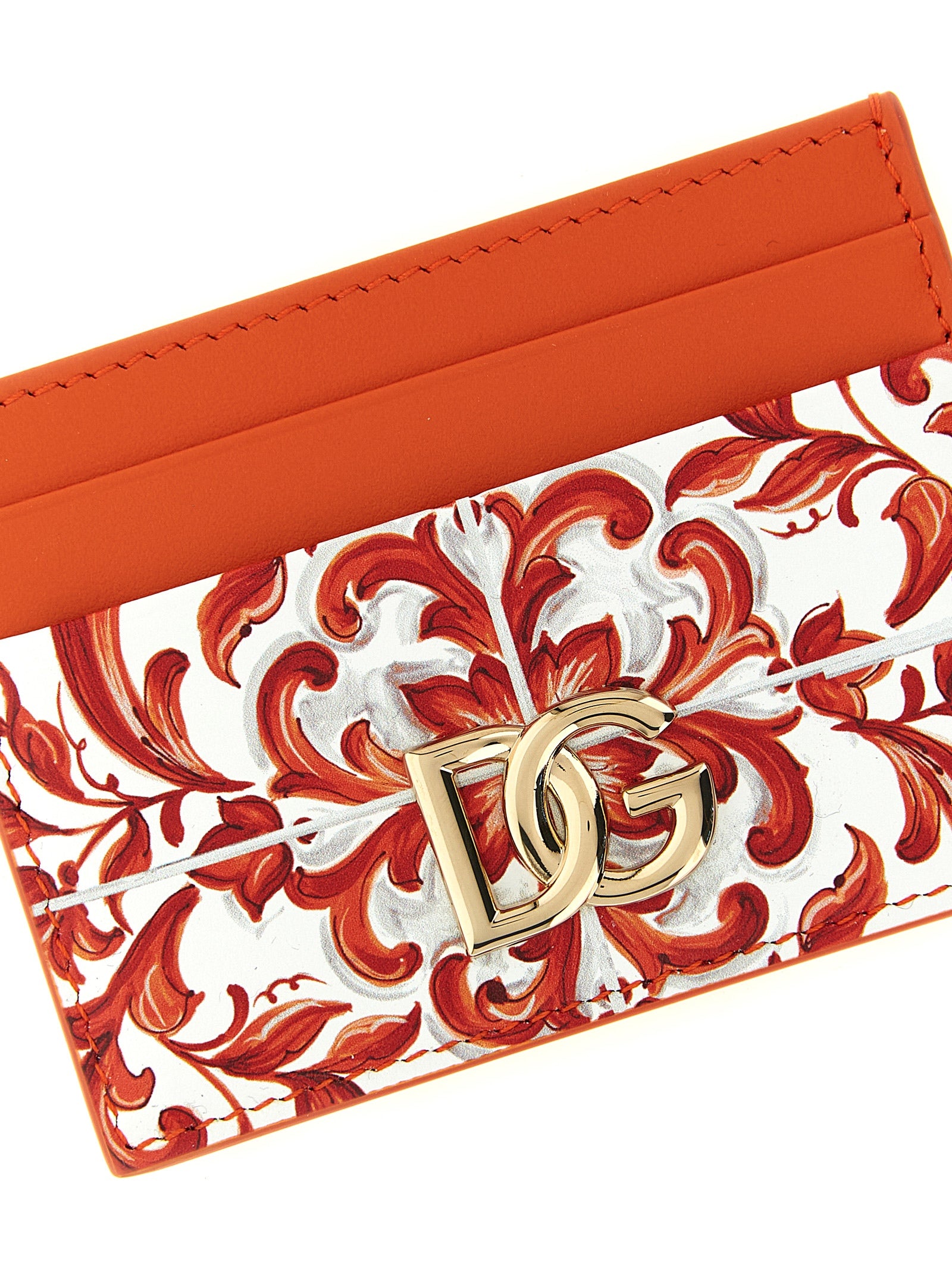 Dolce & Gabbana Orange Calfskin Cardholder Dolce & Gabbana