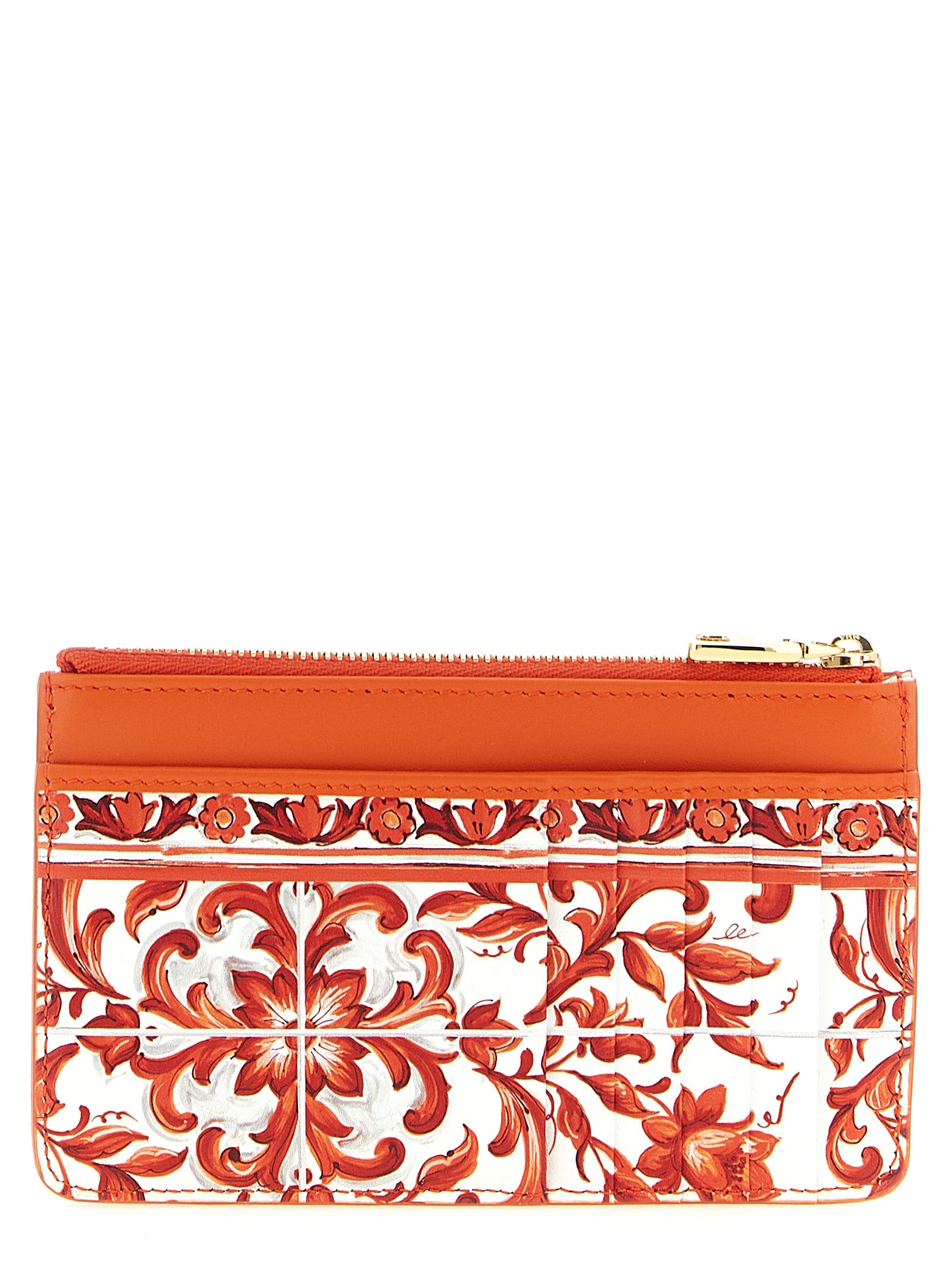 Dolce & Gabbana Orange Calfskin Cardholder Dolce & Gabbana