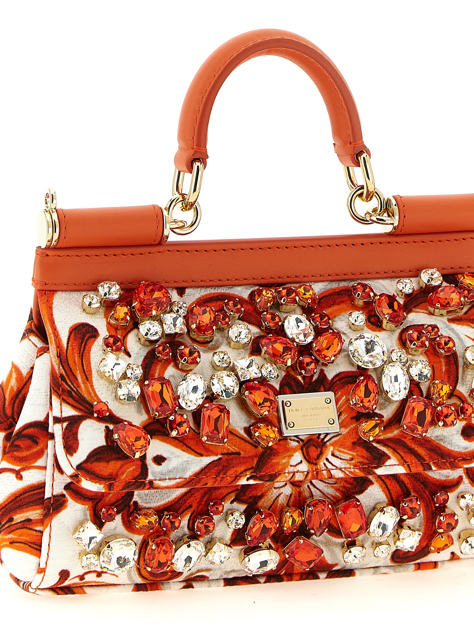 Dolce & Gabbana Orange Cotton Handbag Dolce & Gabbana