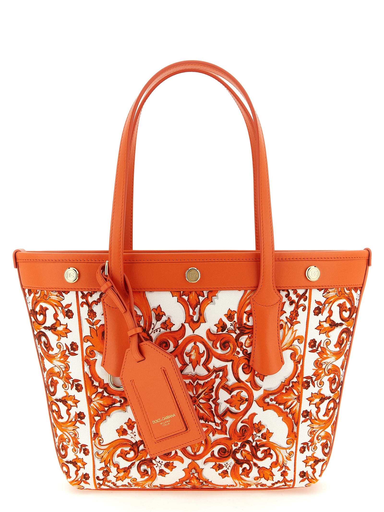 Dolce & Gabbana Orange Cotton Tote Bag Dolce & Gabbana