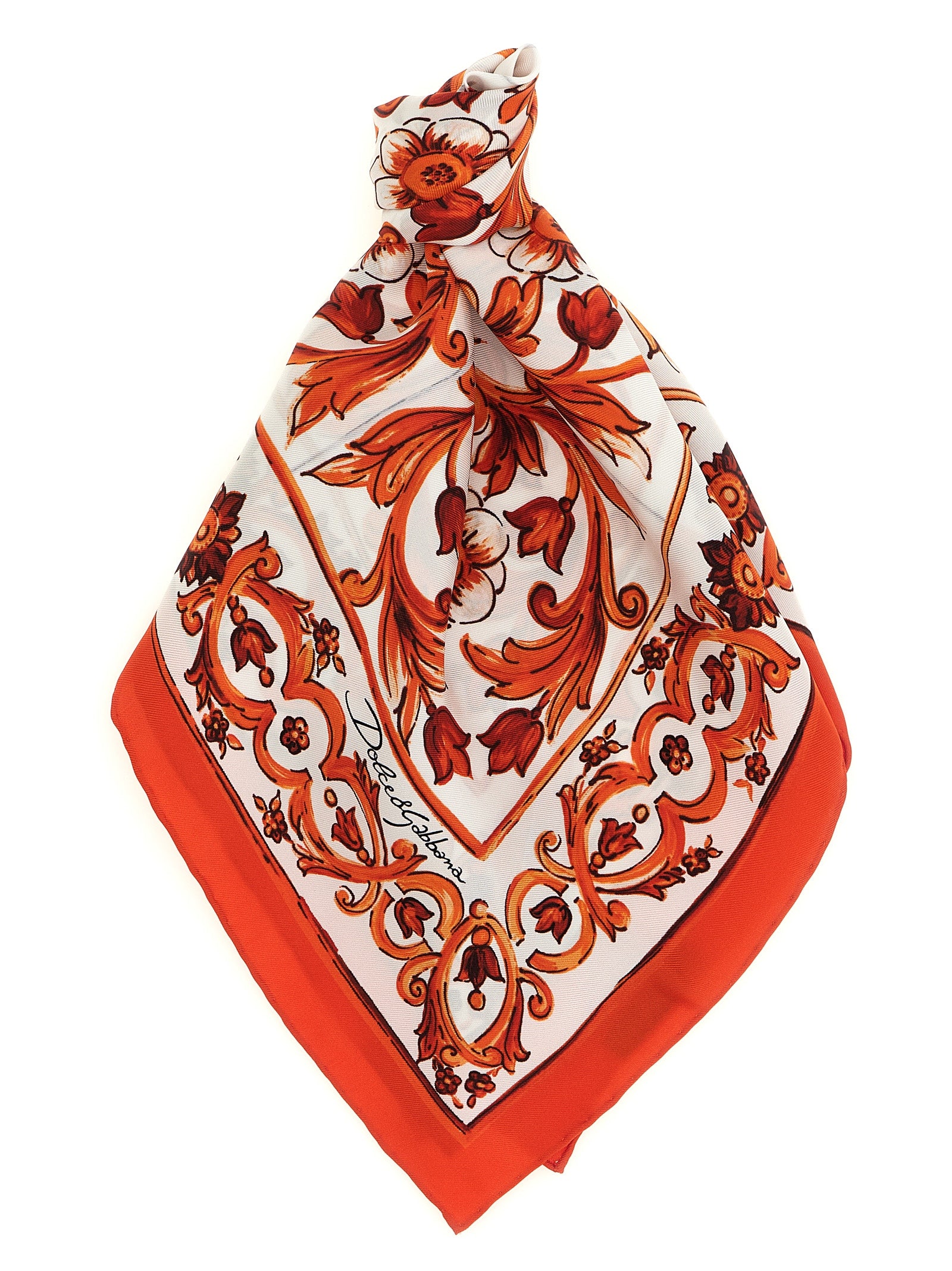 Dolce & Gabbana Orange Silk Foulard Dolce & Gabbana
