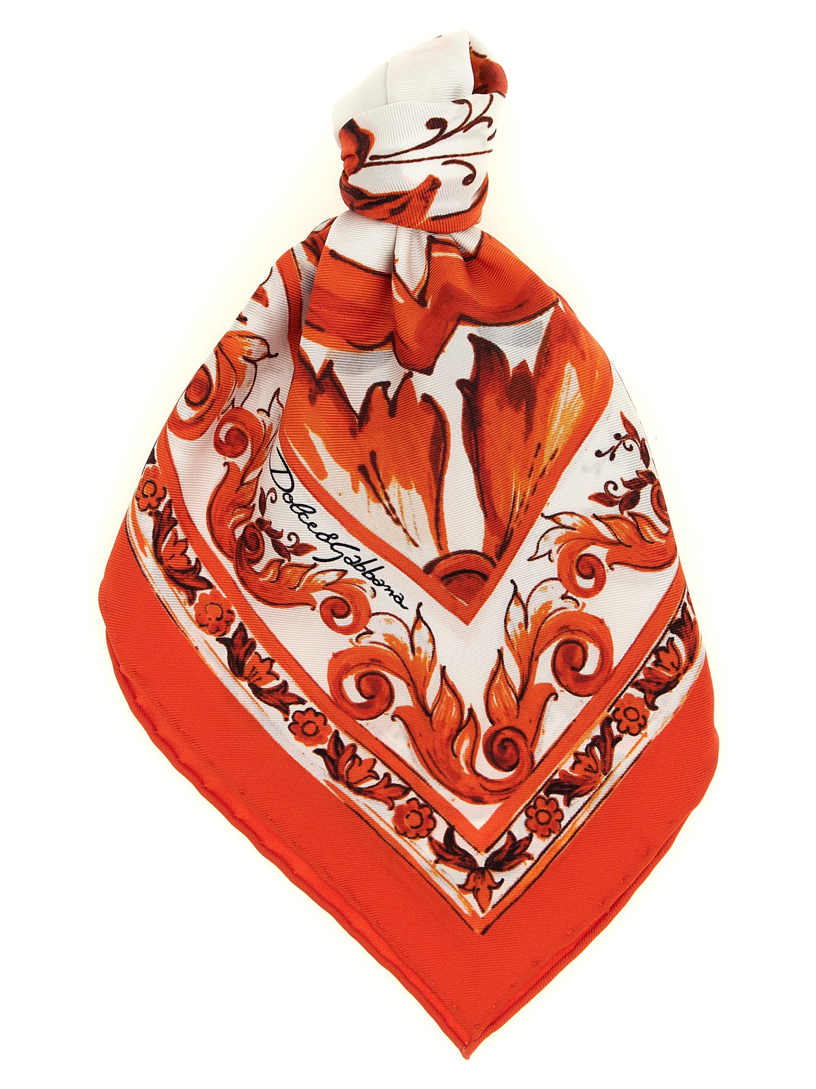 Dolce & Gabbana Orange Silk Foulard