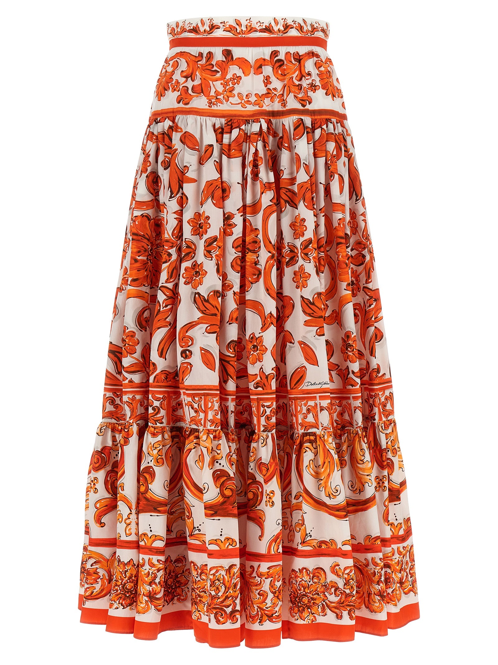 Dolce & Gabbana Orange Cotton Mini Skirt Dolce & Gabbana