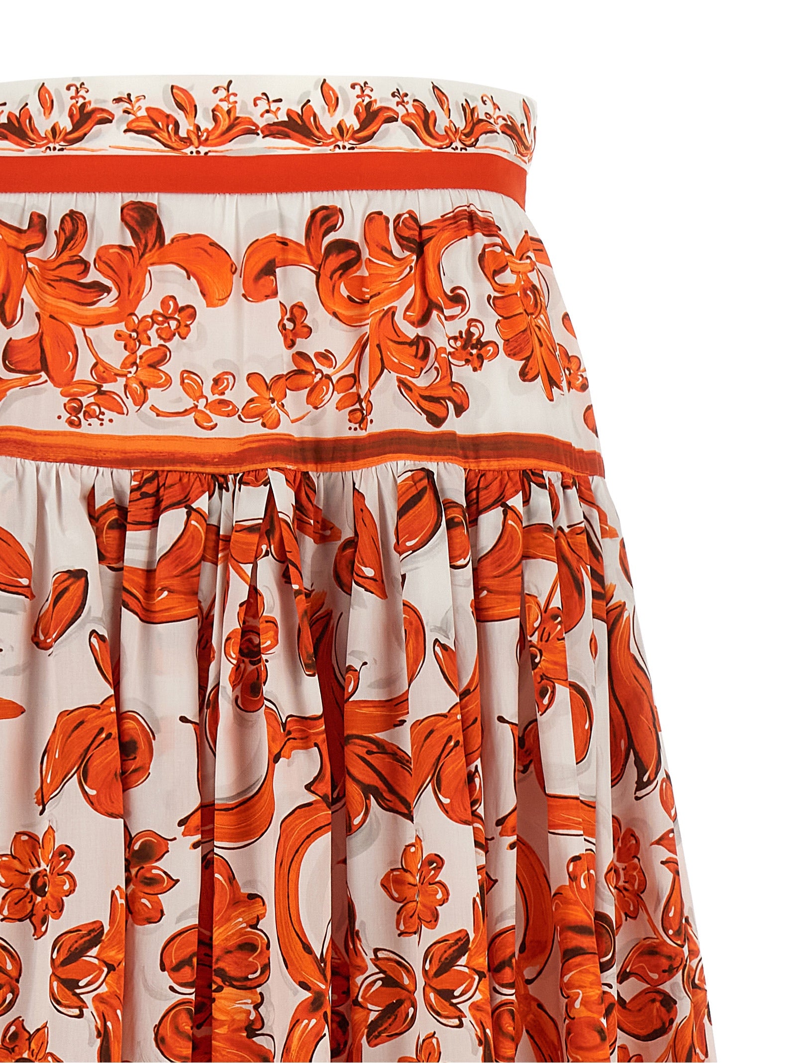 Dolce & Gabbana Orange Cotton Mini Skirt Dolce & Gabbana