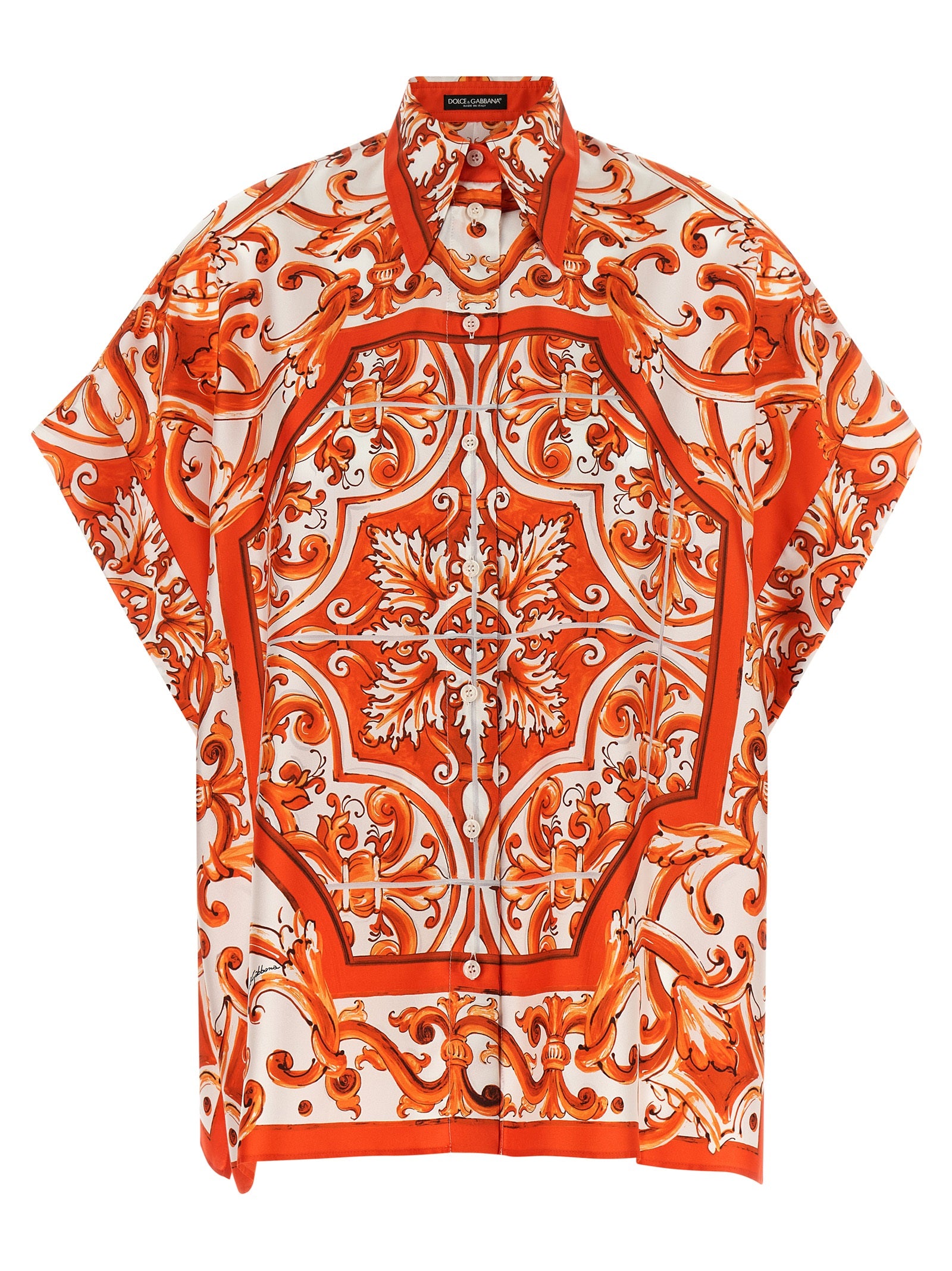 Dolce & Gabbana Orange Silk Blouse Dolce & Gabbana