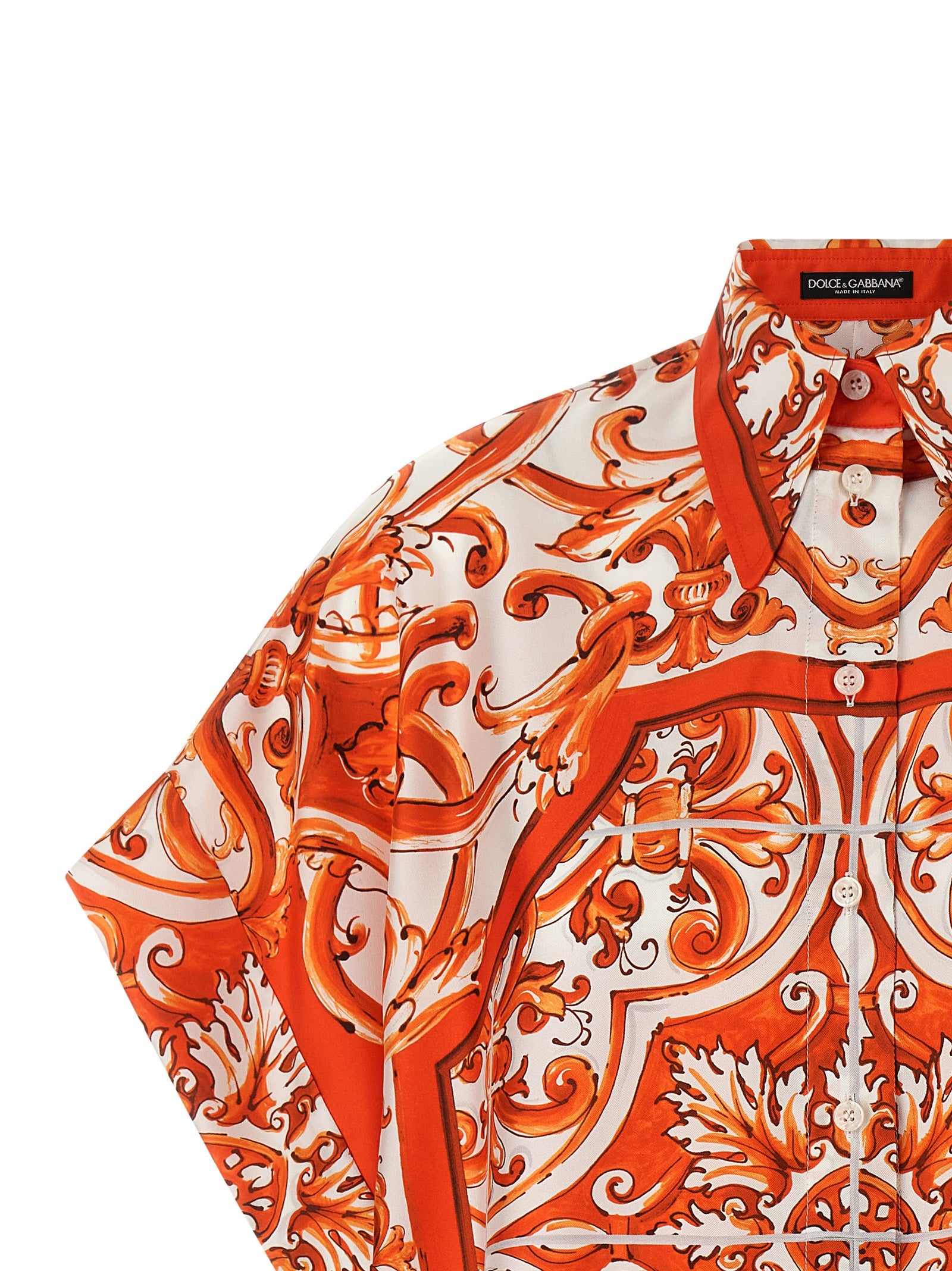 Dolce & Gabbana Orange Silk Blouse Dolce & Gabbana