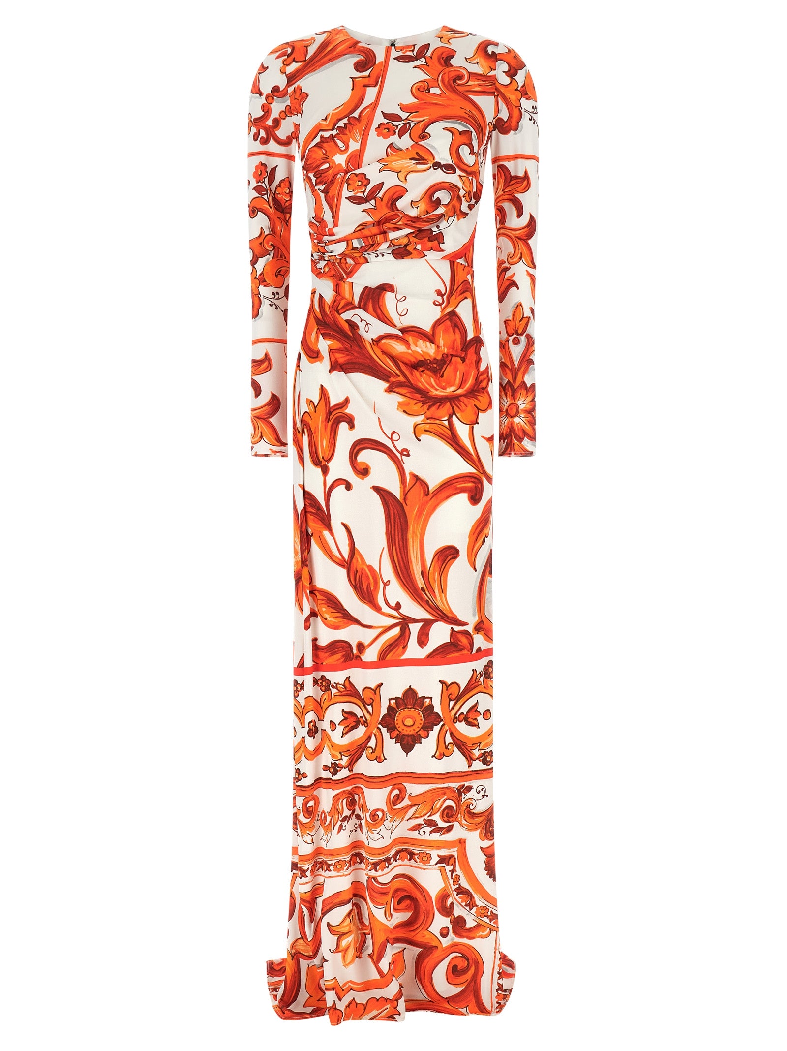 Dolce & Gabbana Orange Viscose Long Dress Dolce & Gabbana