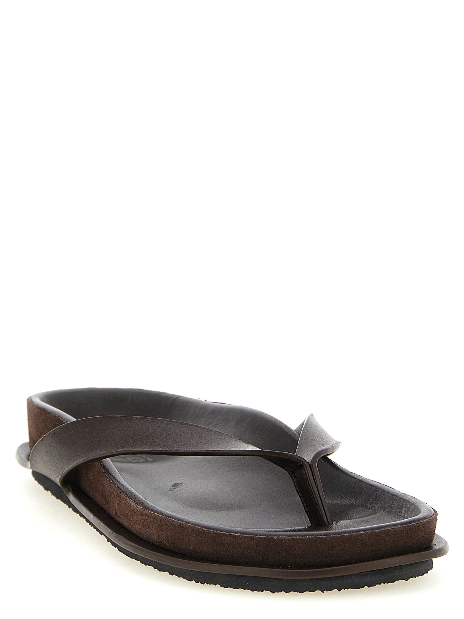 Jacquemus Brown Cowhide Slides Jacquemus