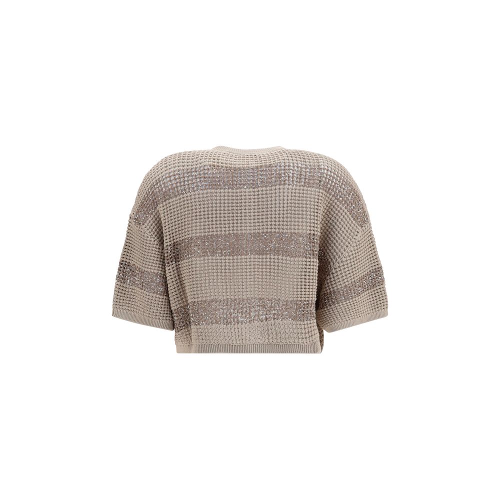 Brunello Cucinelli Beige Cotton Cardigan Brunello Cucinelli