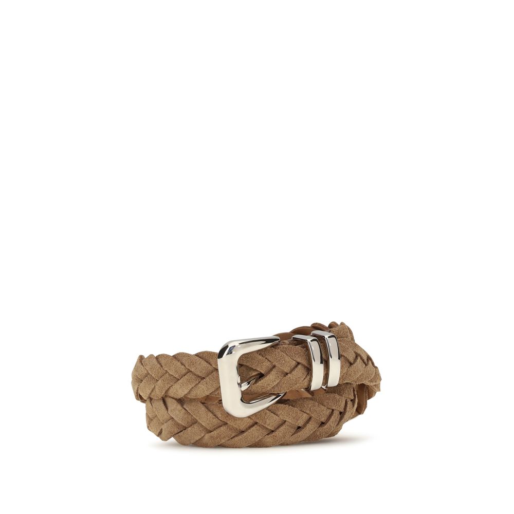 Brunello Cucinelli Beige Calf Leather Bos Taurus Regular Belt Brunello Cucinelli