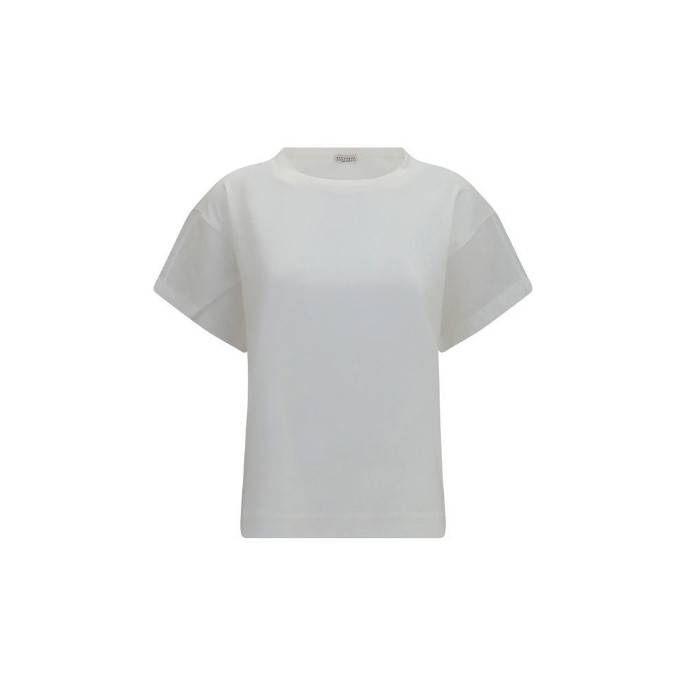 Brunello Cucinelli White Cotton T-Shirt Brunello Cucinelli