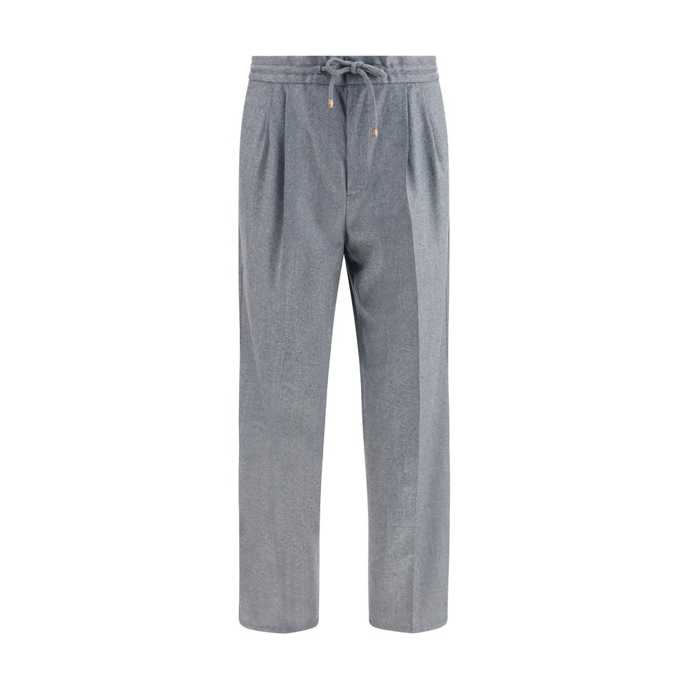 Brunello Cucinelli Gray Wool Oves Aries Casual Pants Brunello Cucinelli