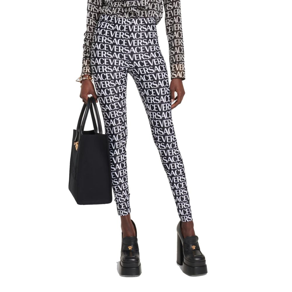Versace Black Elastane Leggings Versace