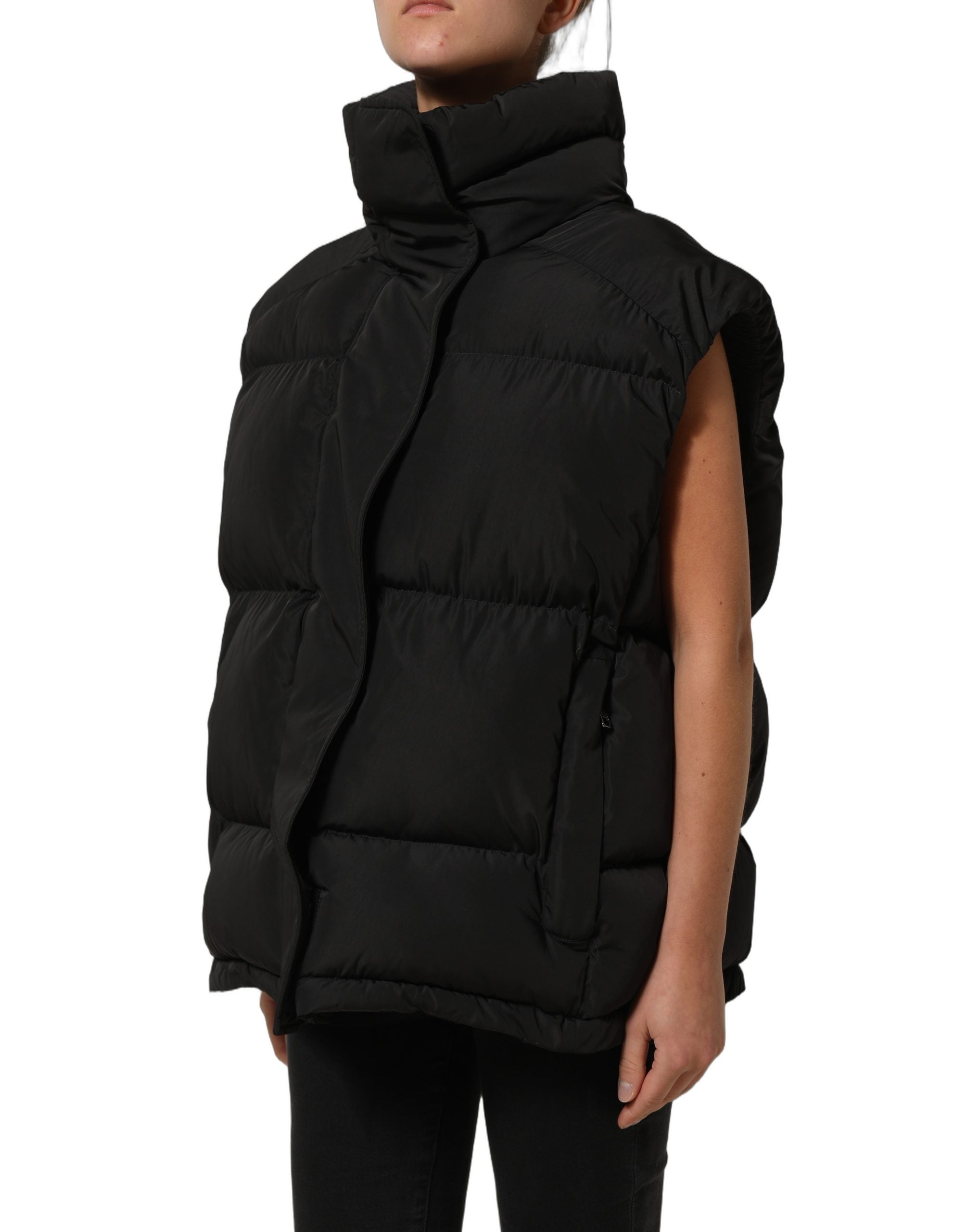 Dolce & Gabbana Black Polyester Sleeveless Padded Men Puffer Jacket Dolce & Gabbana