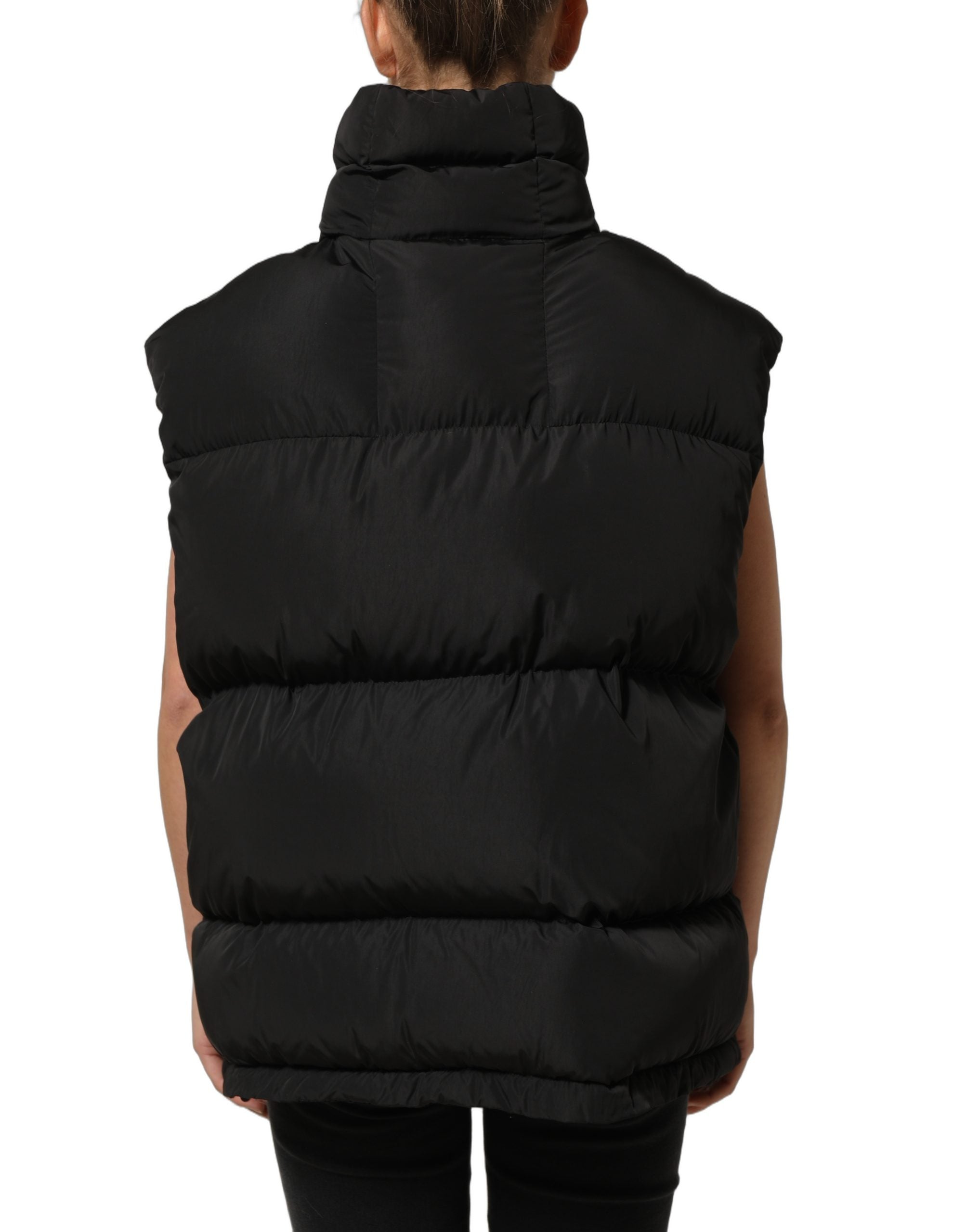 Dolce & Gabbana Black Polyester Sleeveless Padded Men Puffer Jacket Dolce & Gabbana