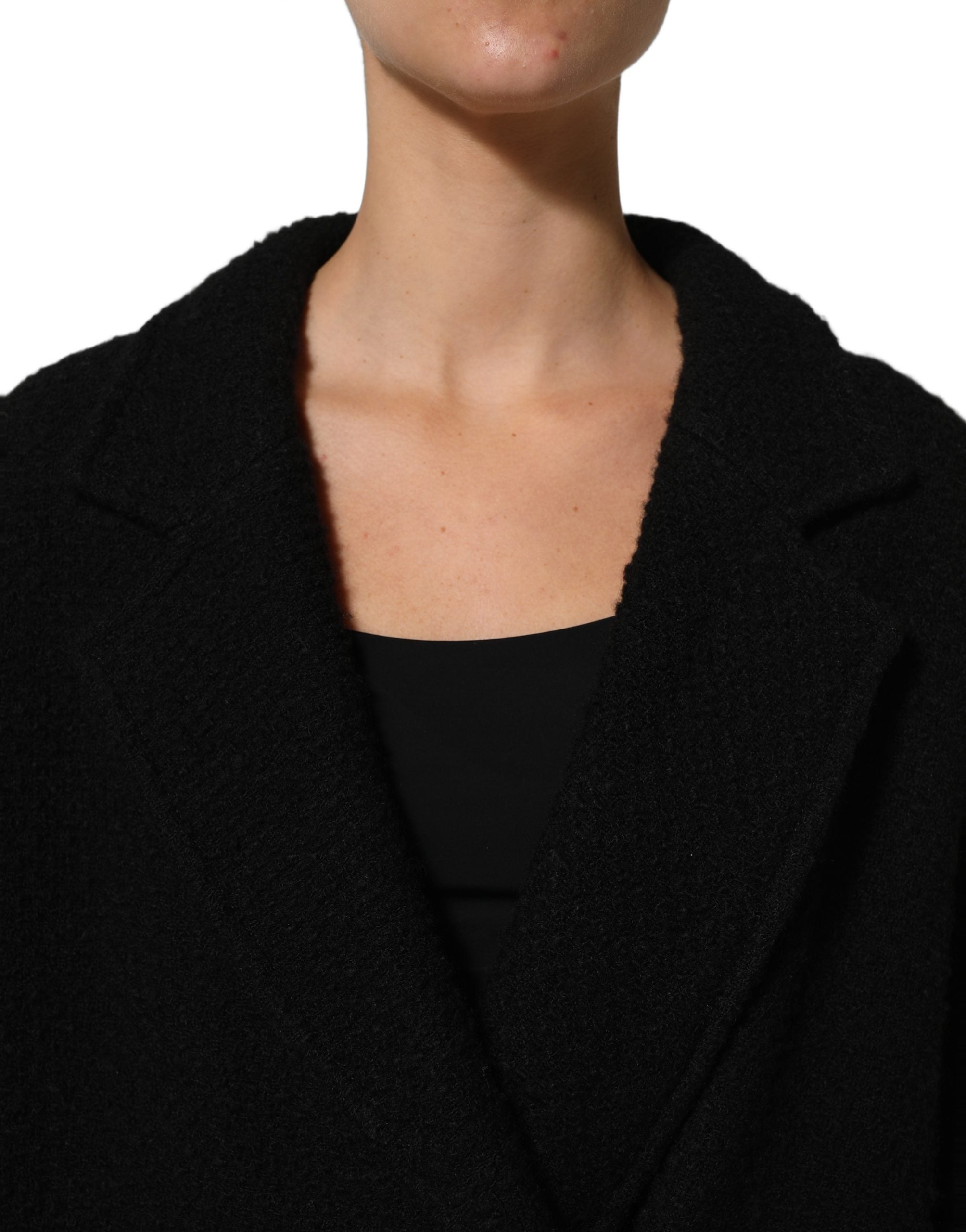Dolce & Gabbana Black Double Breasted Men Trench Coat Jacket Dolce & Gabbana