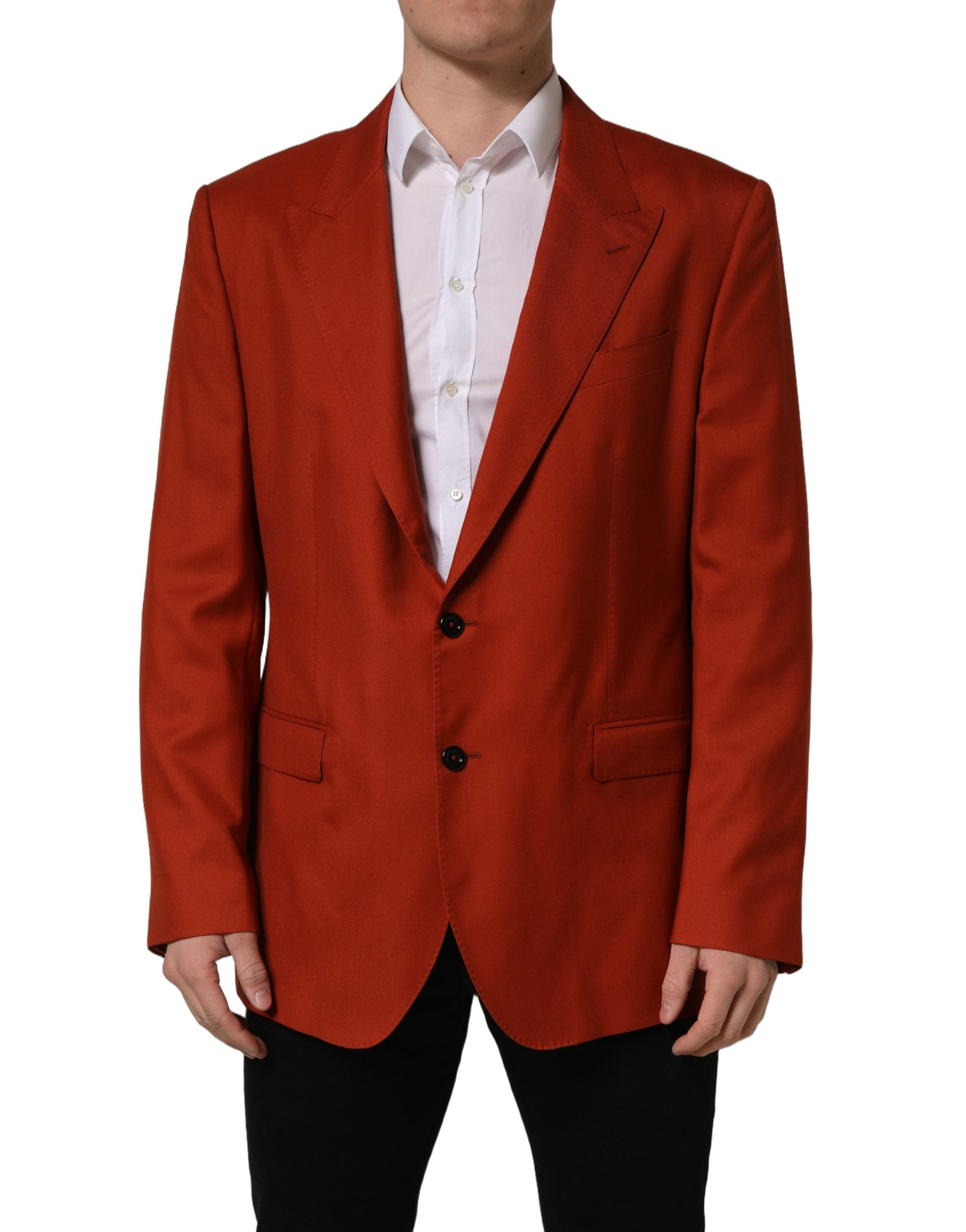 Dolce & Gabbana Red Cashmere Single Breasted Blazer Jacket Dolce & Gabbana