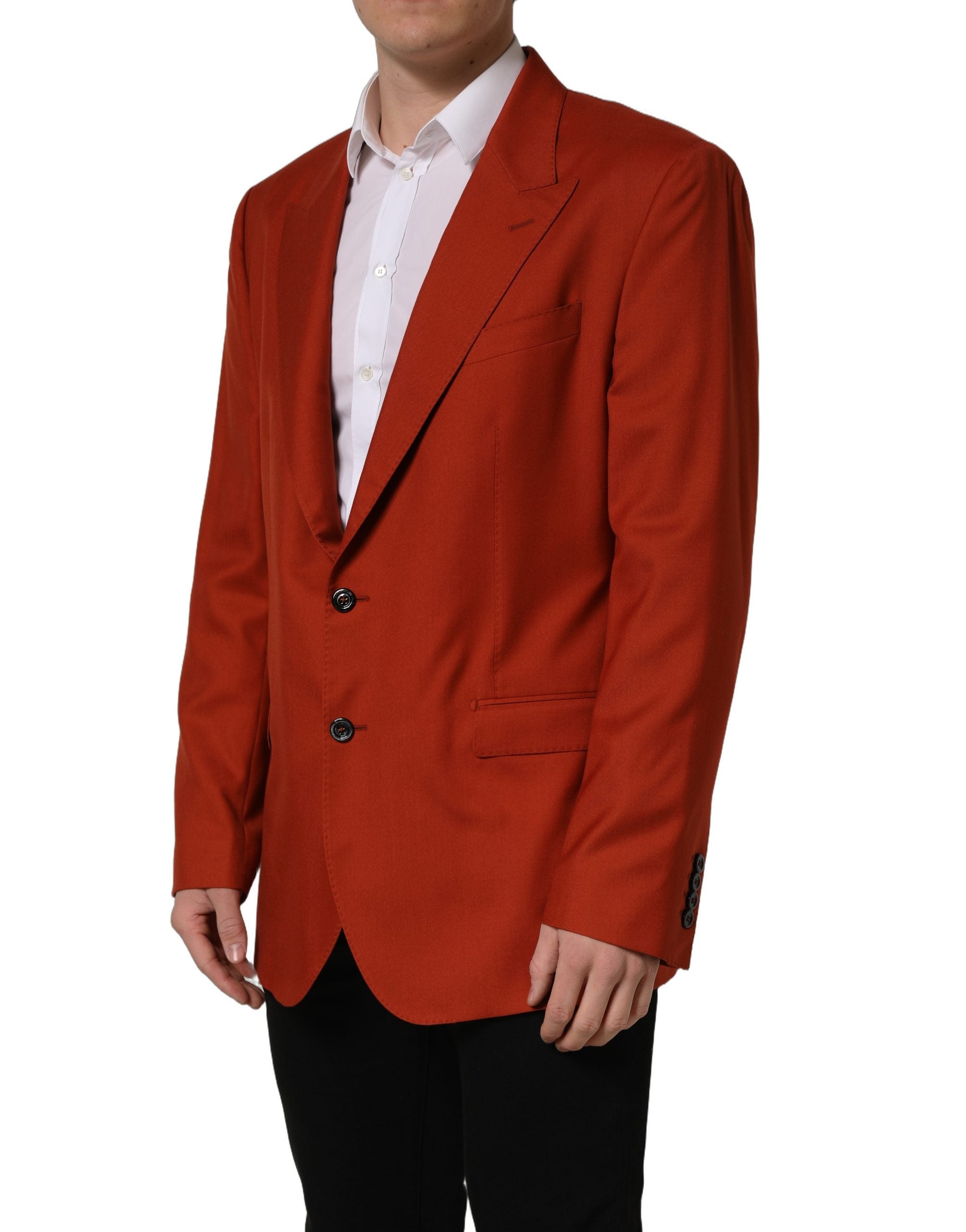 Dolce & Gabbana Red Cashmere Single Breasted Blazer Jacket Dolce & Gabbana