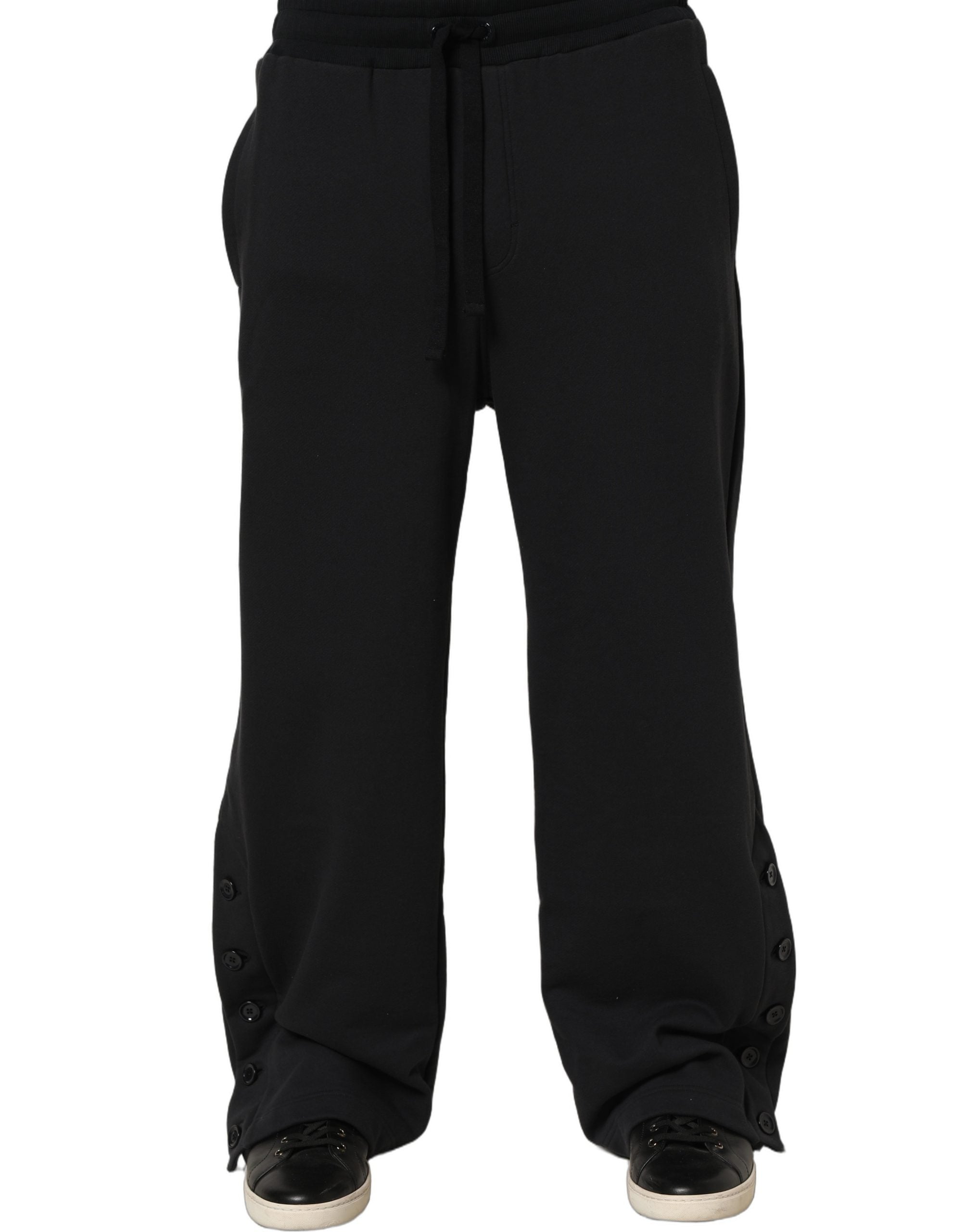 Dolce & Gabbana Black Drawstring Viscose Jogger Men Sweatpants Pants Dolce & Gabbana