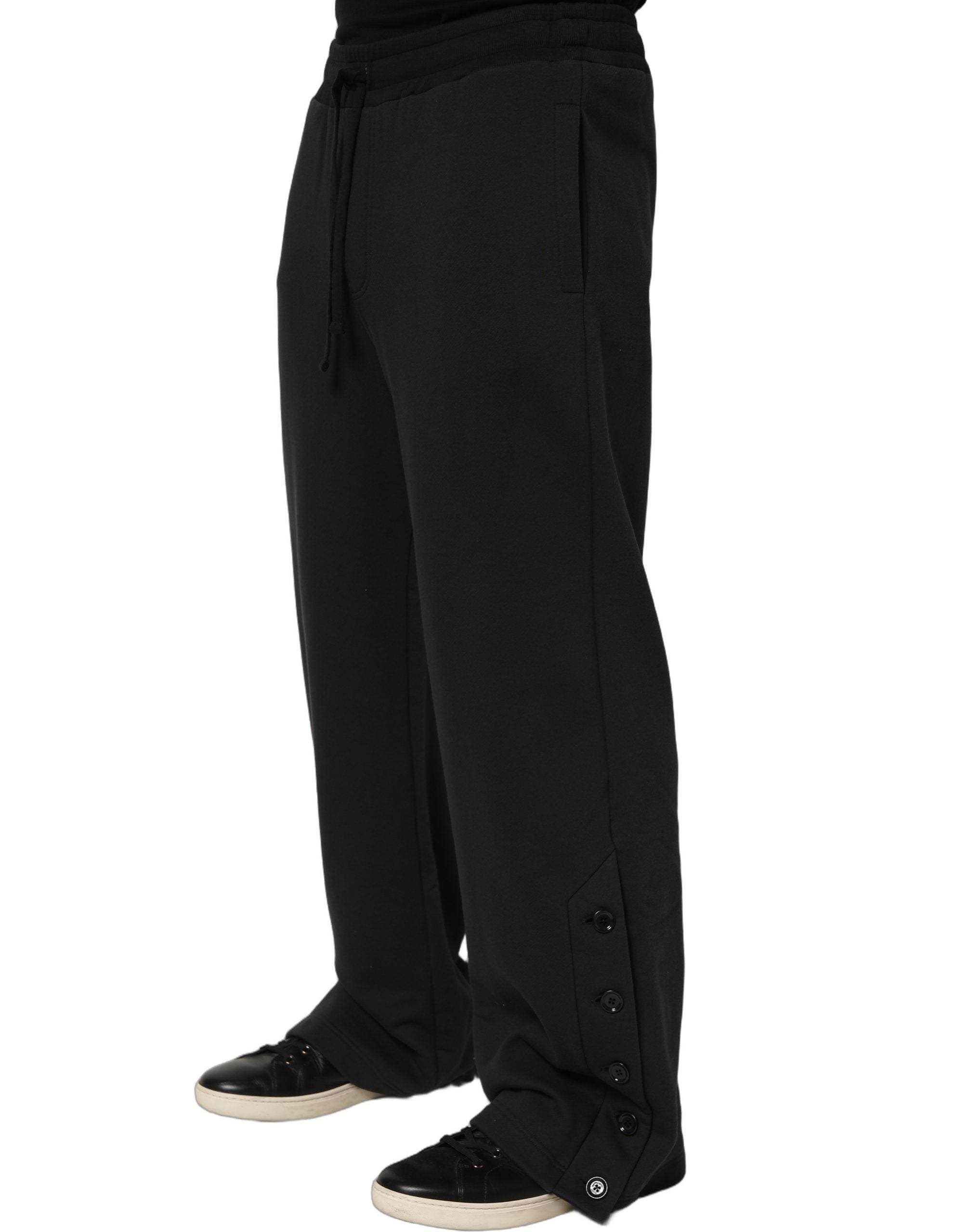 Dolce & Gabbana Black Drawstring Viscose Jogger Men Sweatpants Pants Dolce & Gabbana