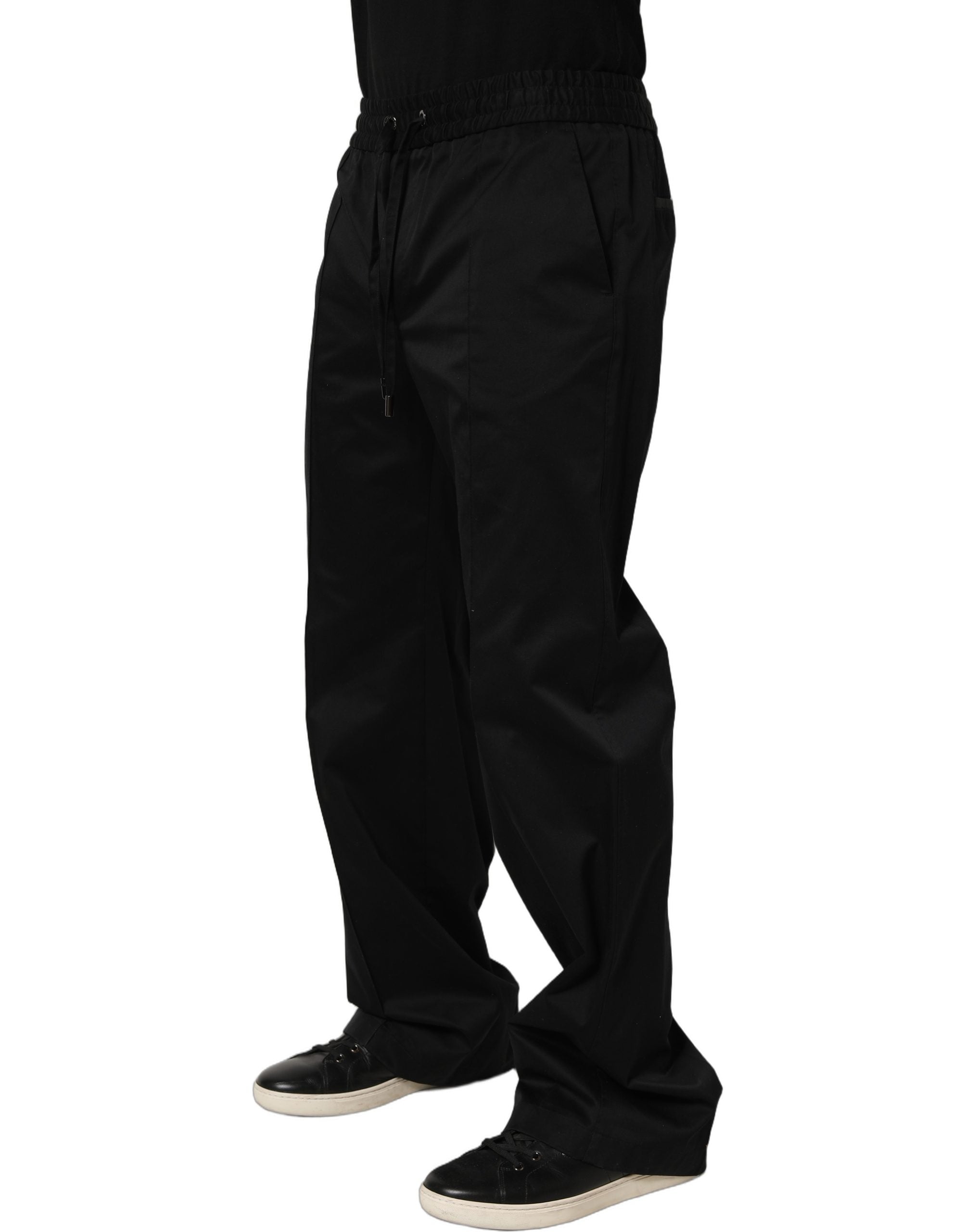 Dolce & Gabbana Black Drawstring Cotton Jogger Men Sweatpants Pants Dolce & Gabbana