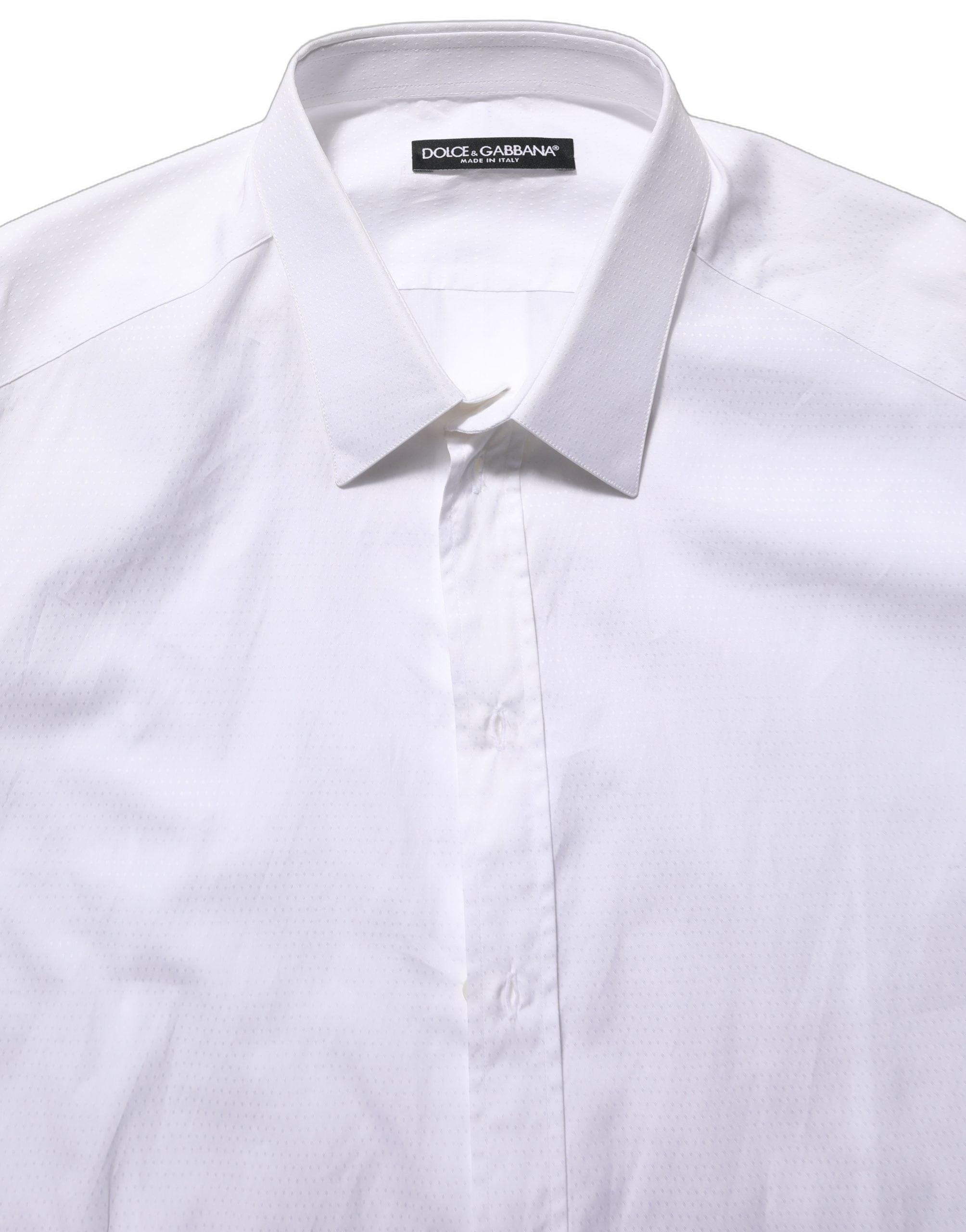 Dolce & Gabbana White Cotton Long Sleeves Men Dress Shirt Dolce & Gabbana