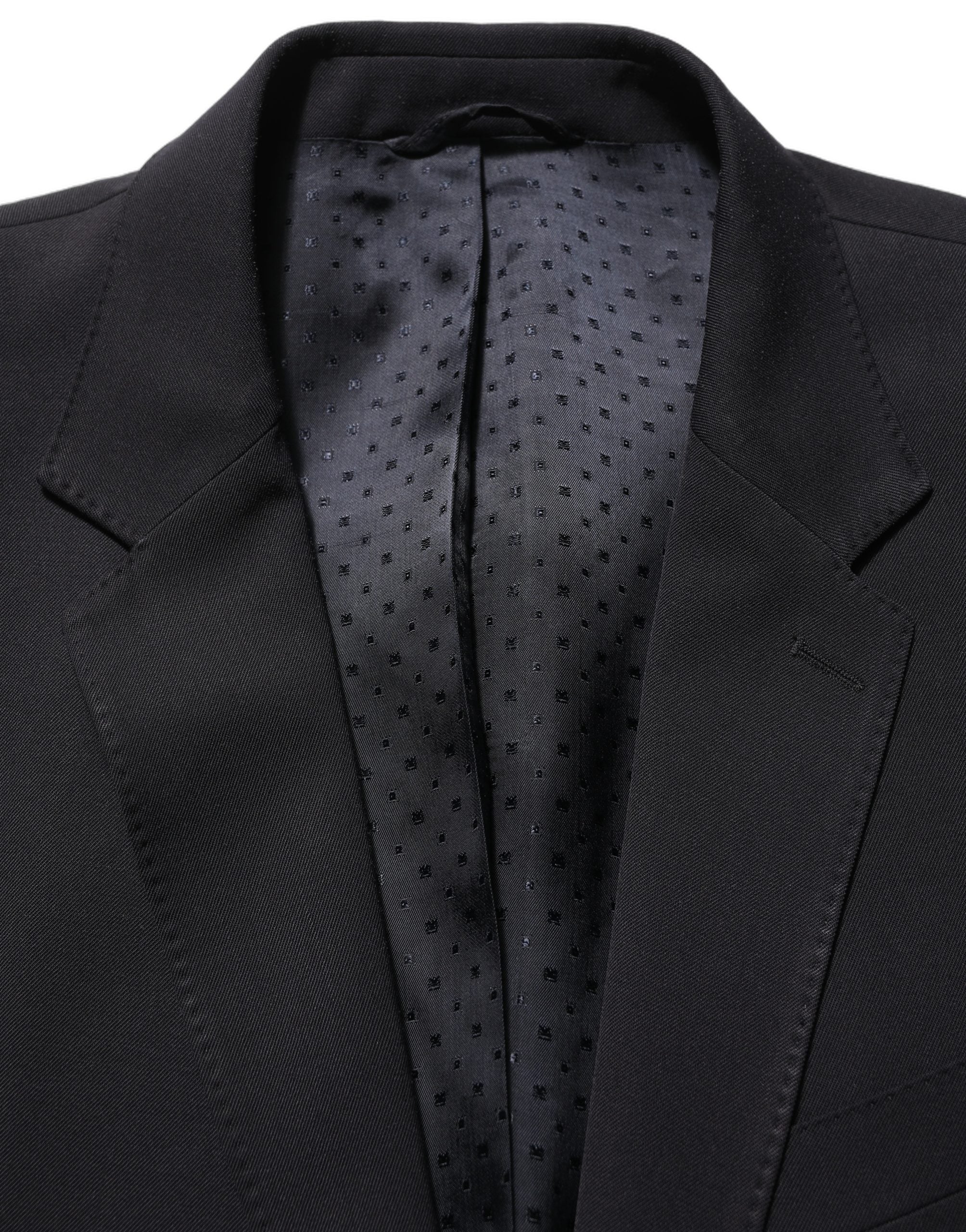 Dolce & Gabbana Black Wool Slim Fit Formal Men 2 Piece Suit Dolce & Gabbana