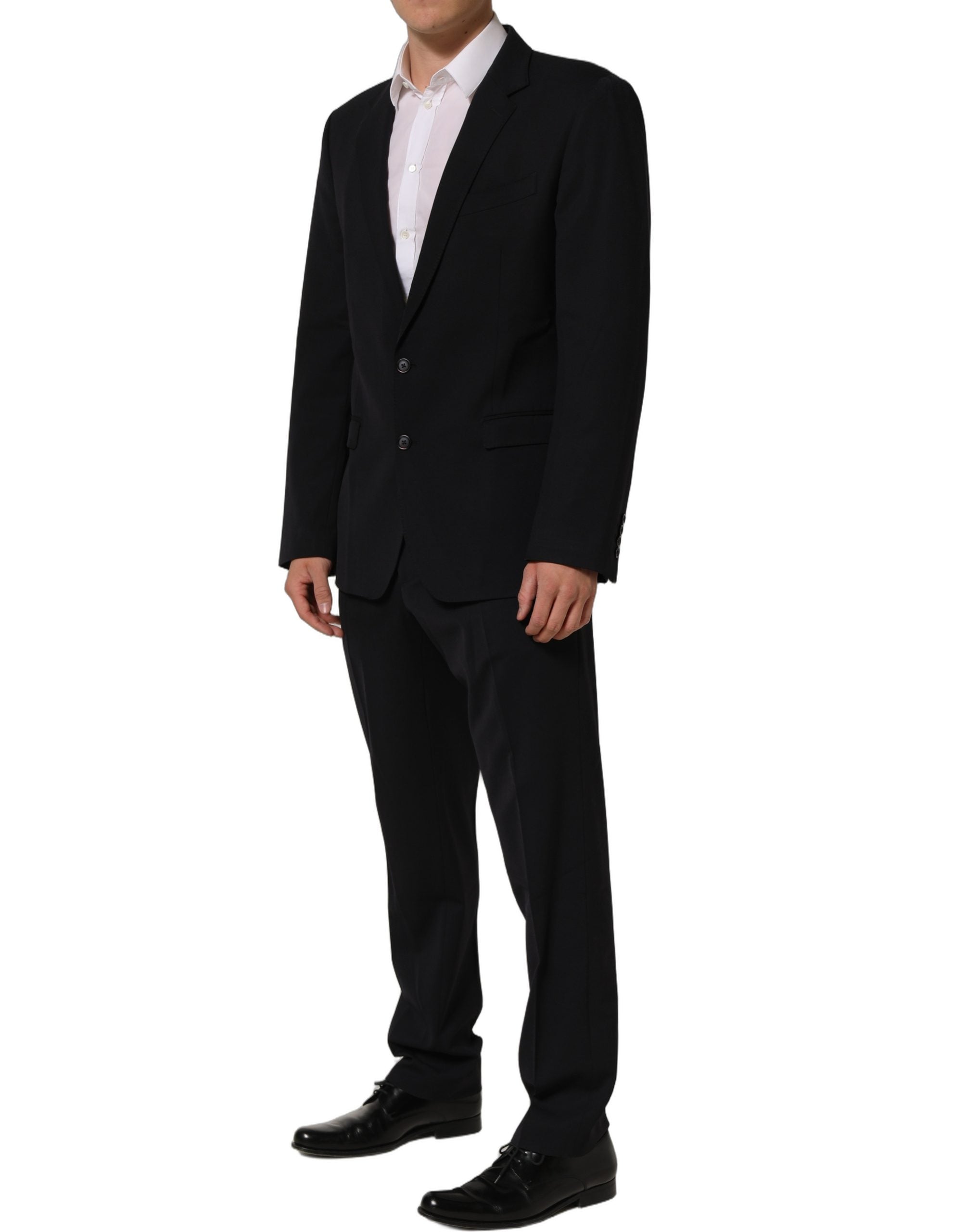 Dolce & Gabbana Black Wool Slim Fit Formal Men 2 Piece Suit Dolce & Gabbana
