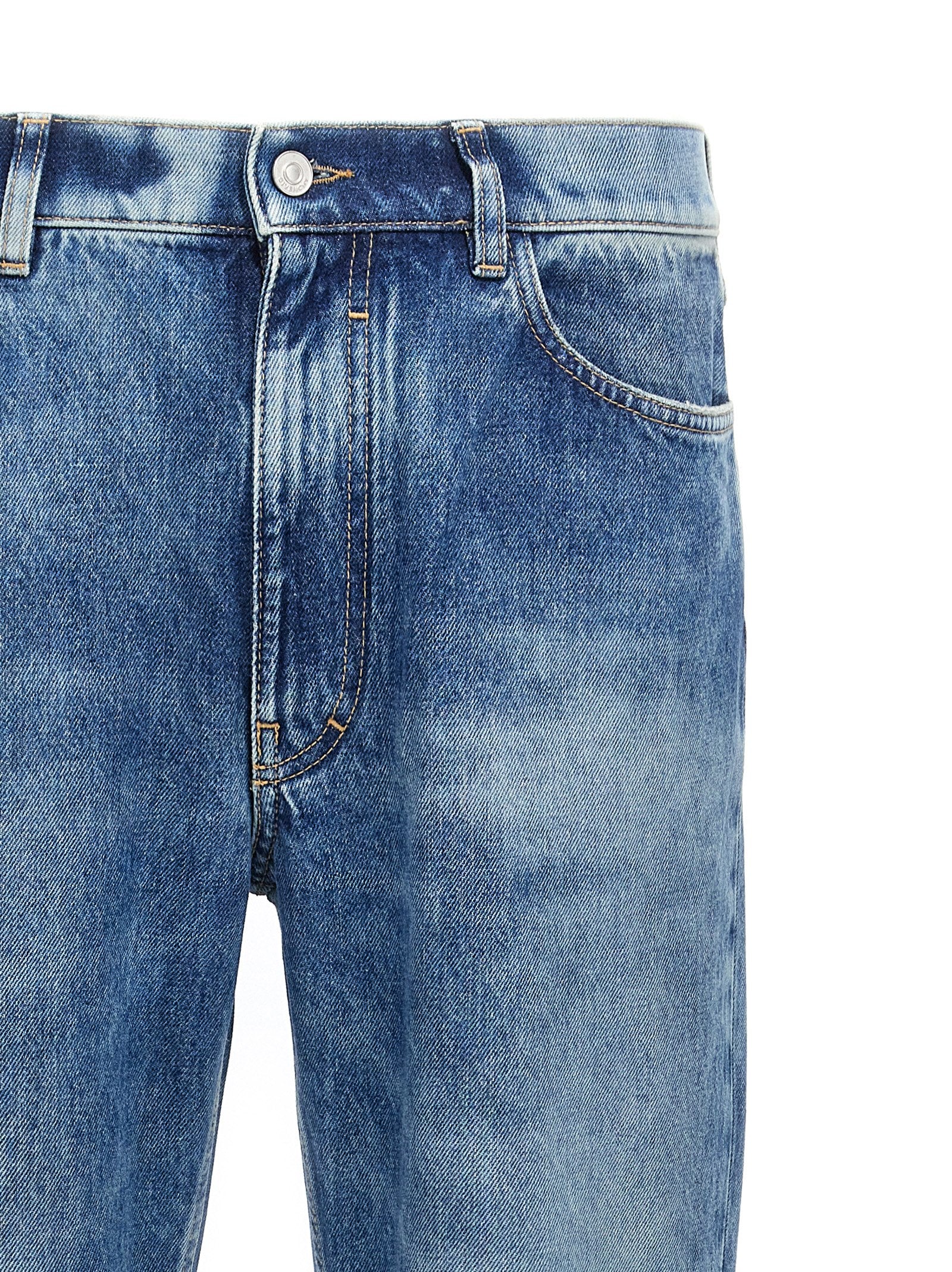 Givenchy Blue Cotton Straight-Leg Jeans Givenchy