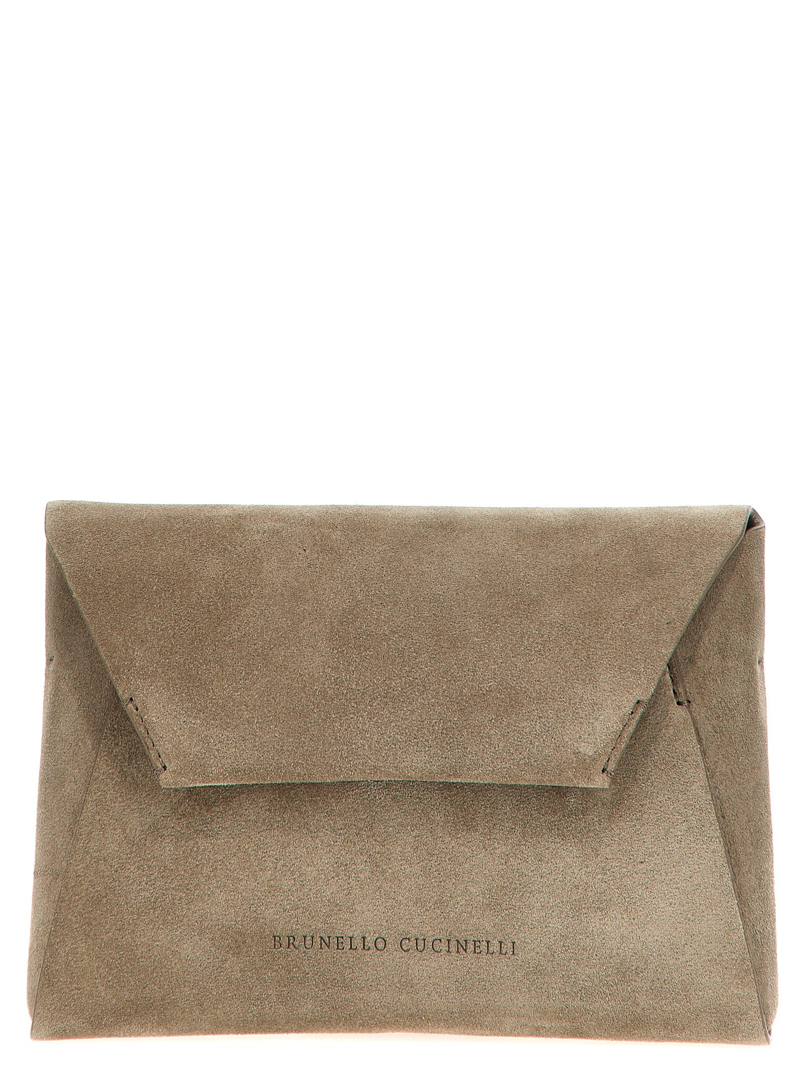 Brunello Cucinelli Gray Calfskin Clutch Bag Brunello Cucinelli