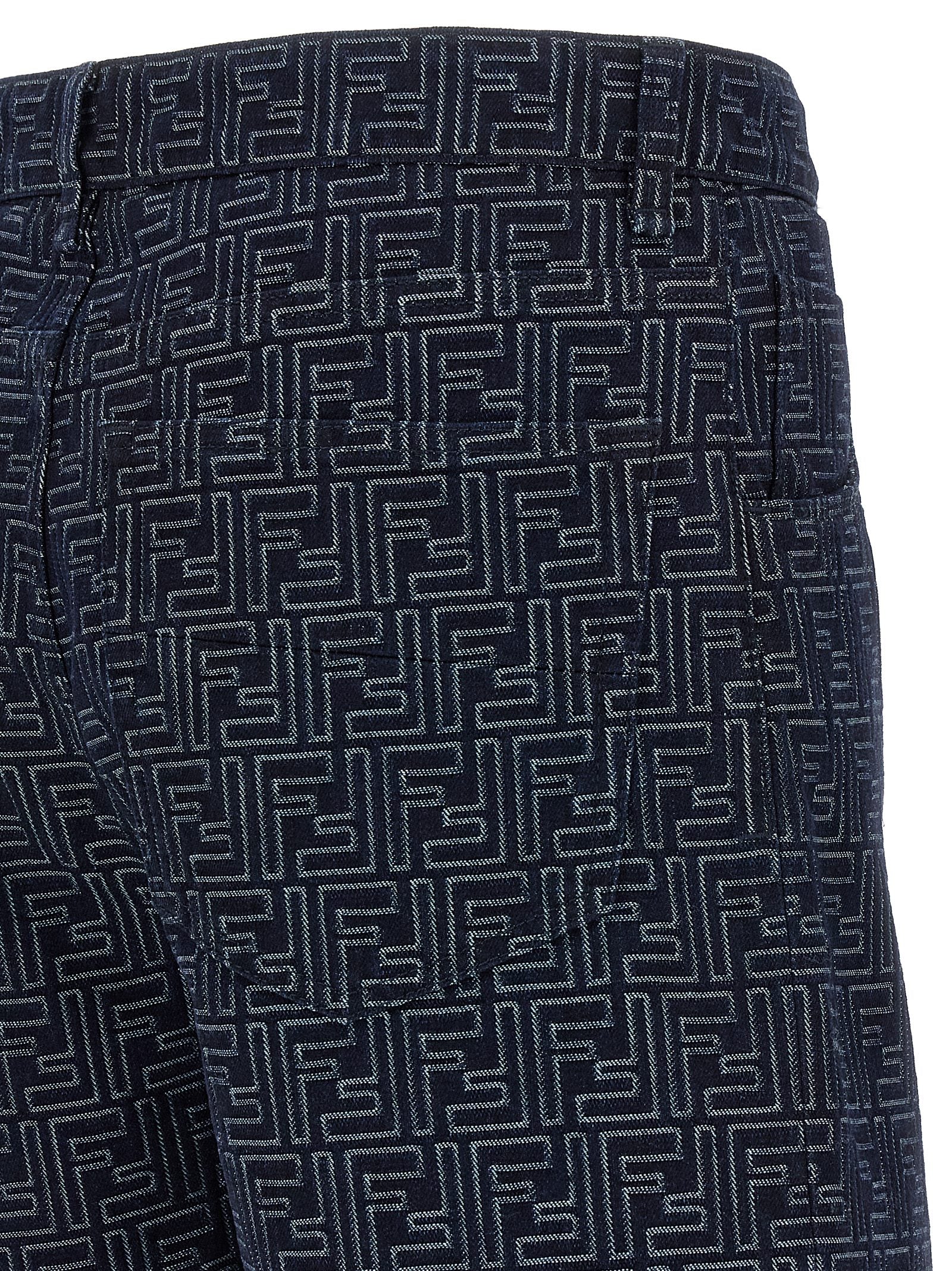 Fendi Blue Cotton Bermuda Shorts Fendi