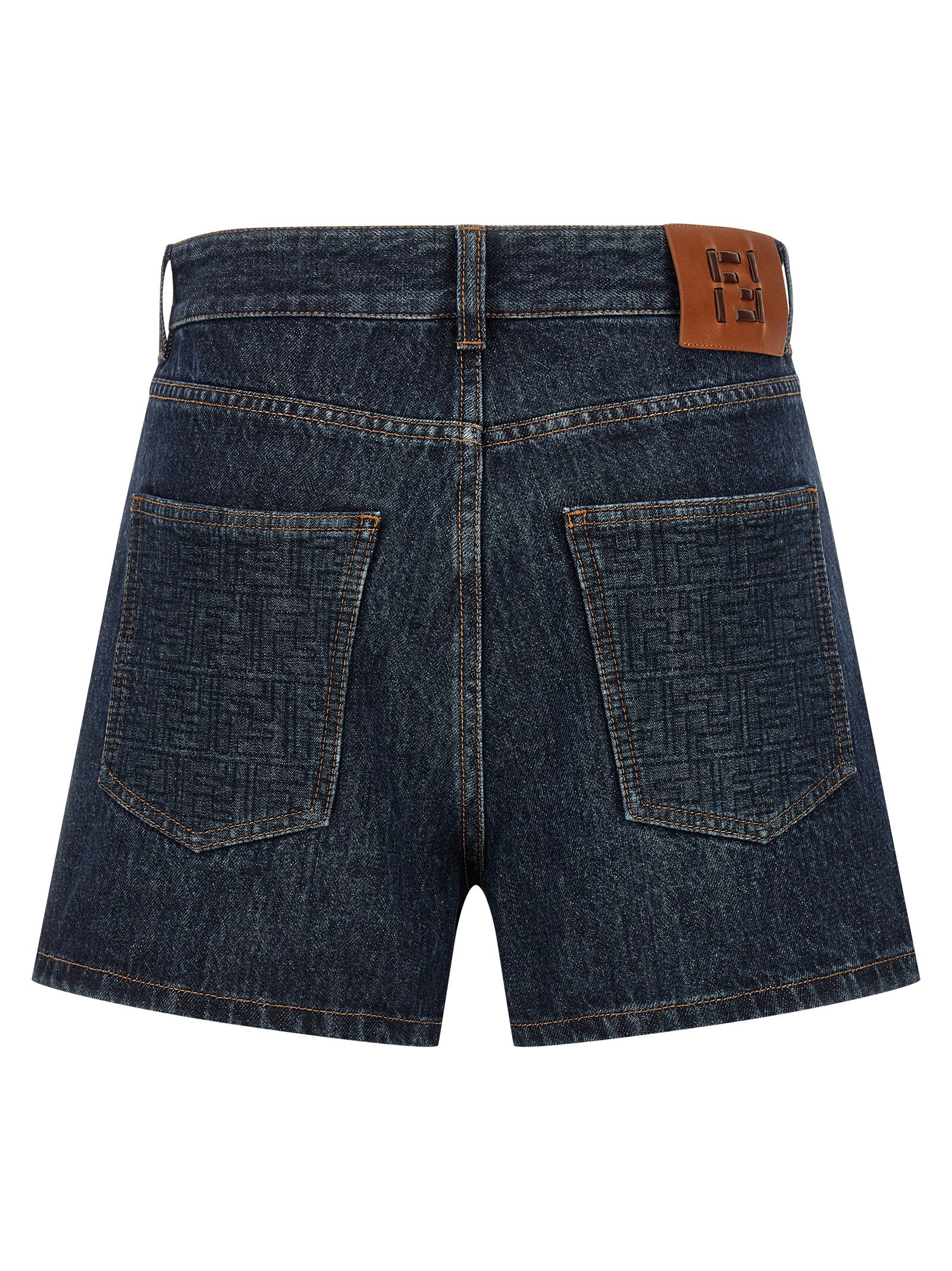 Fendi Blue Cotton Bermuda Shorts Fendi