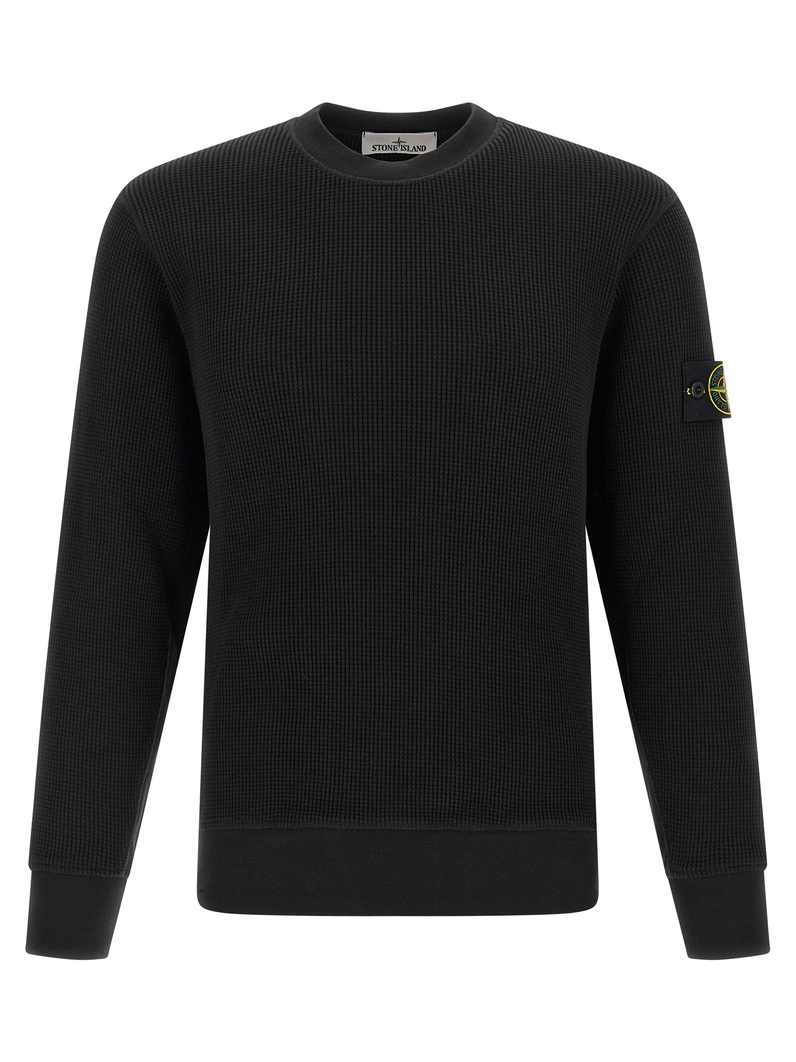Stone Island Black Cotton Sweatshirt Stone Island