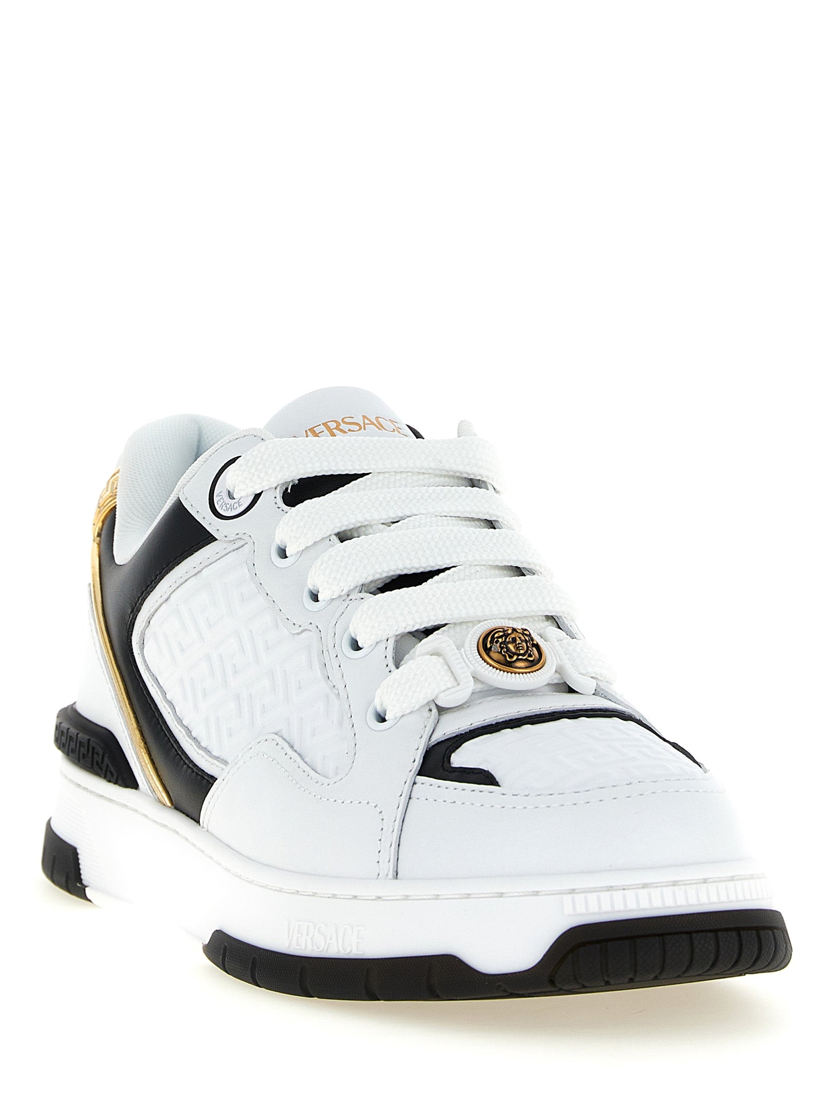 Versace Bicolor Leather Low Top Sneakers Versace