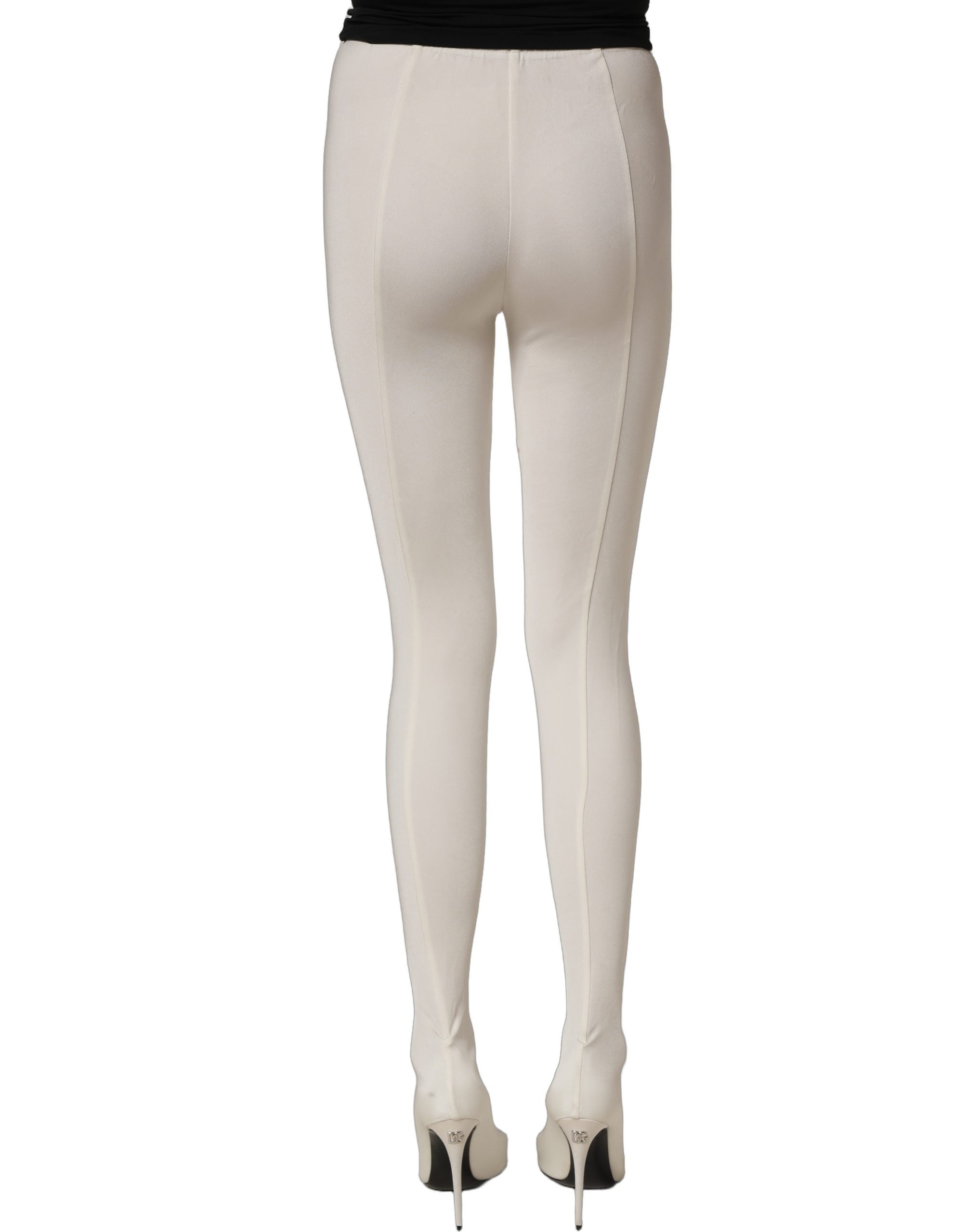 Dolce & Gabbana White High Heels Pumps Jersey Tights Shoes Dolce & Gabbana